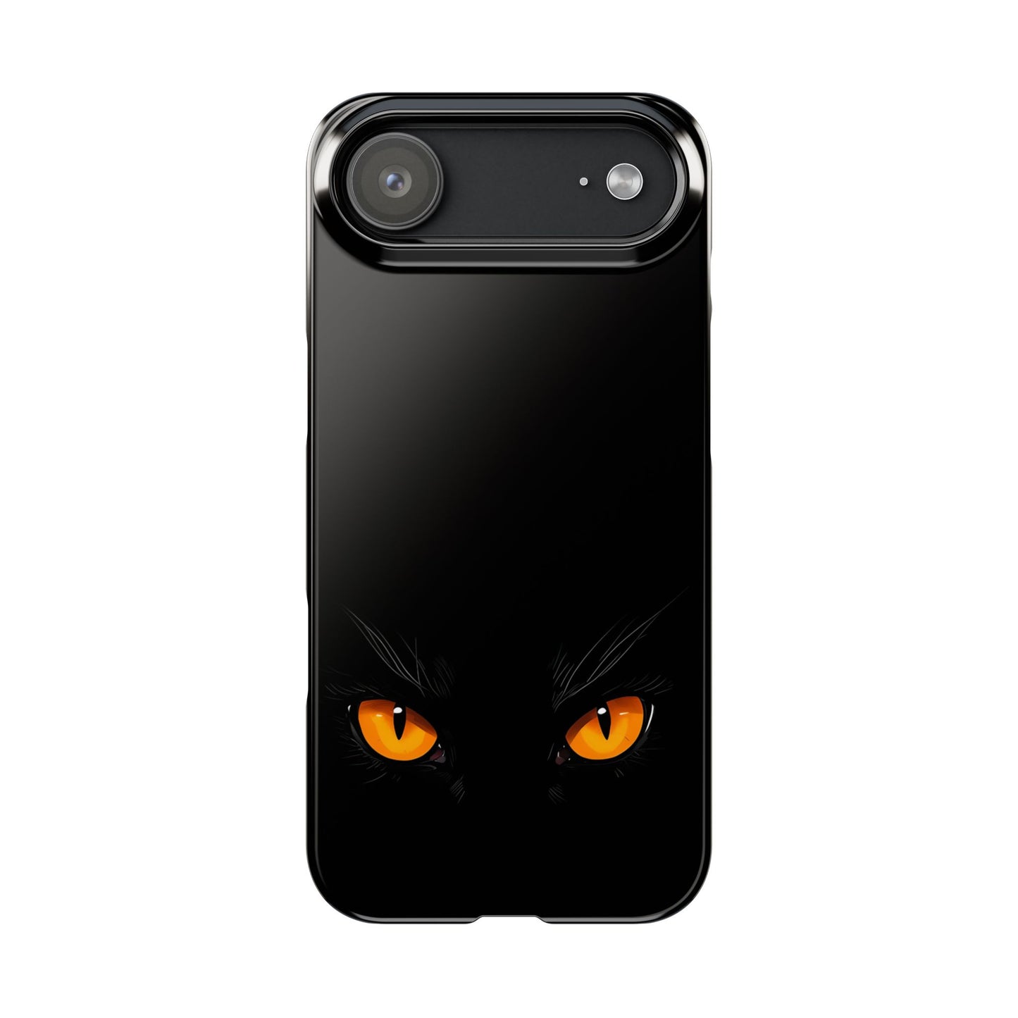 Black Cat Slim Phone Case - Gothic Halloween Aesthetic, Subtle Spookycore Aesthetic, Compatible with iPhone, Galaxy, and Google Phones