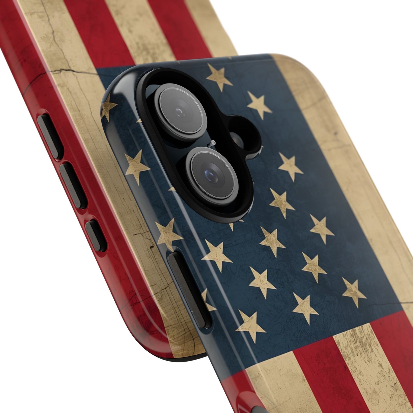 Rustic Flag Tough Phone Case, American Grunge USA Phone Cover, compatible with iPhone 17, 16, 15, 14, 13, Galaxy, Google