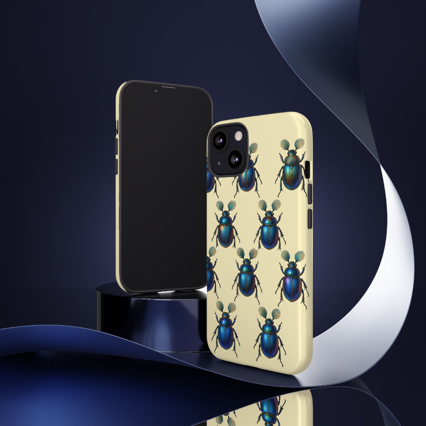 Beetle Tough Phone Case - Nature-Inspired Insect Art, Vintage Bug Pattern Design, Compatible with iPhone, Galaxy, and Google Phones