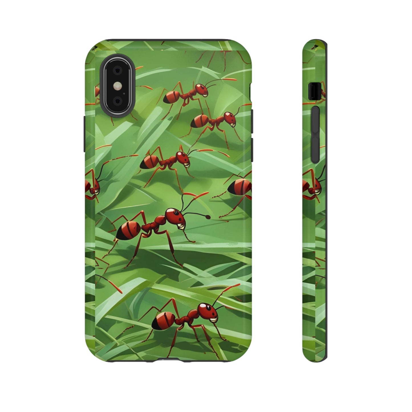 Marching Ant Pattern Tough Phone Case - Realistic Insect Art, Minimalist Nature Aesthetic, Compatible with iPhone, Galaxy, and Google Phones