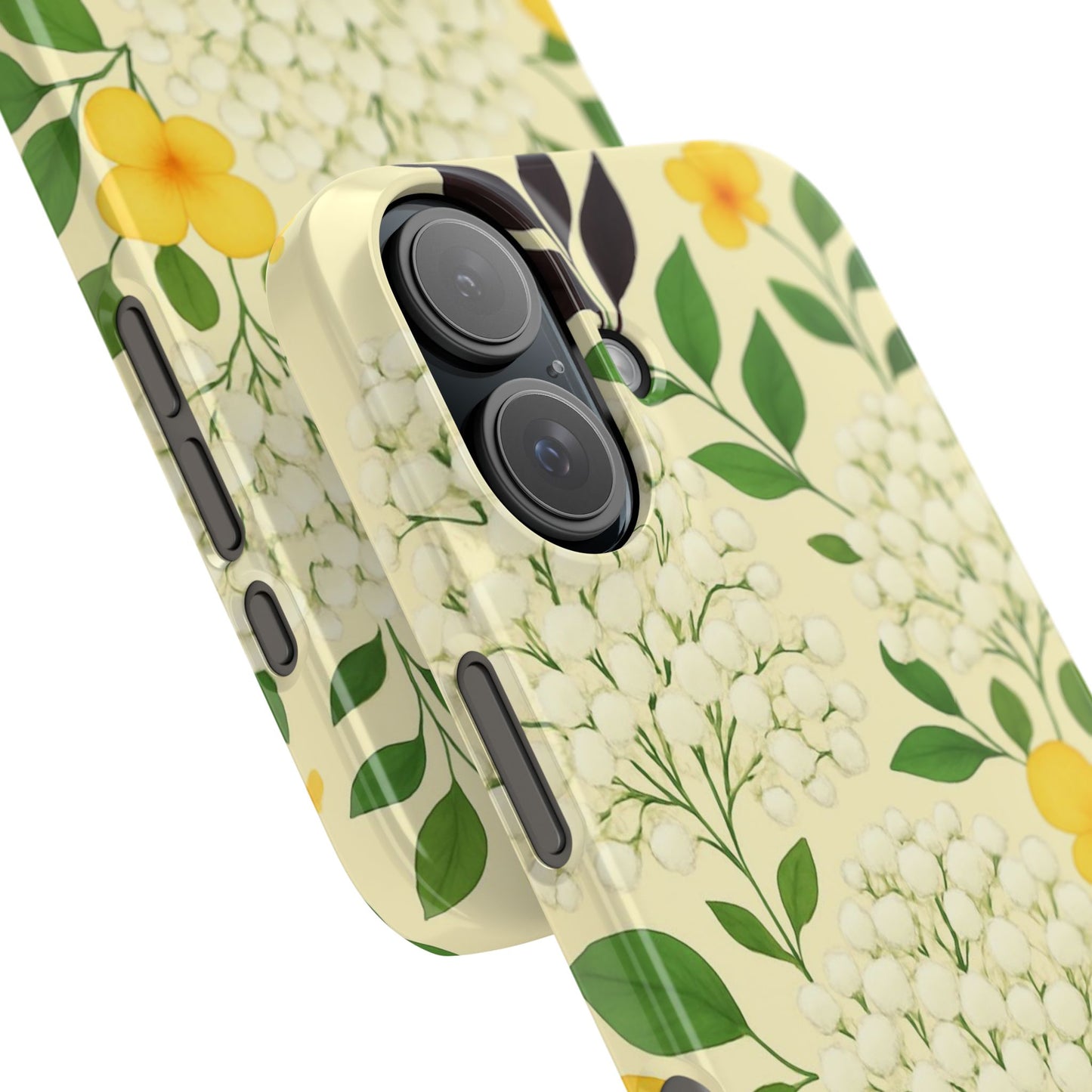 Delicate Floral Print Phone Case, Autumn Botanical Slim Phone Case, Aesthetic Flower Phone Cover Compatible with iPhone, Galaxy, Google