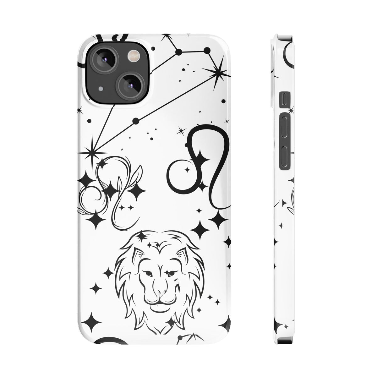 Leo Zodiac Slim Phone Case, Astrology Gift for Her, Celestial Star Sign Cover, Compatible with iPhone 17, 16, 15, 14, 13, 12, 11