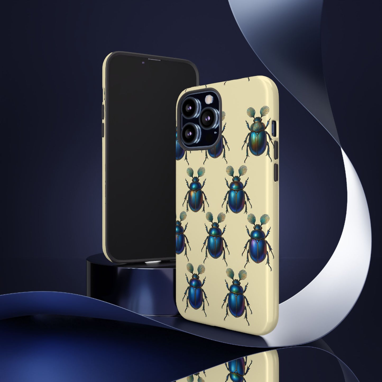 Beetle Tough Phone Case - Nature-Inspired Insect Art, Vintage Bug Pattern Design, Compatible with iPhone, Galaxy, and Google Phones