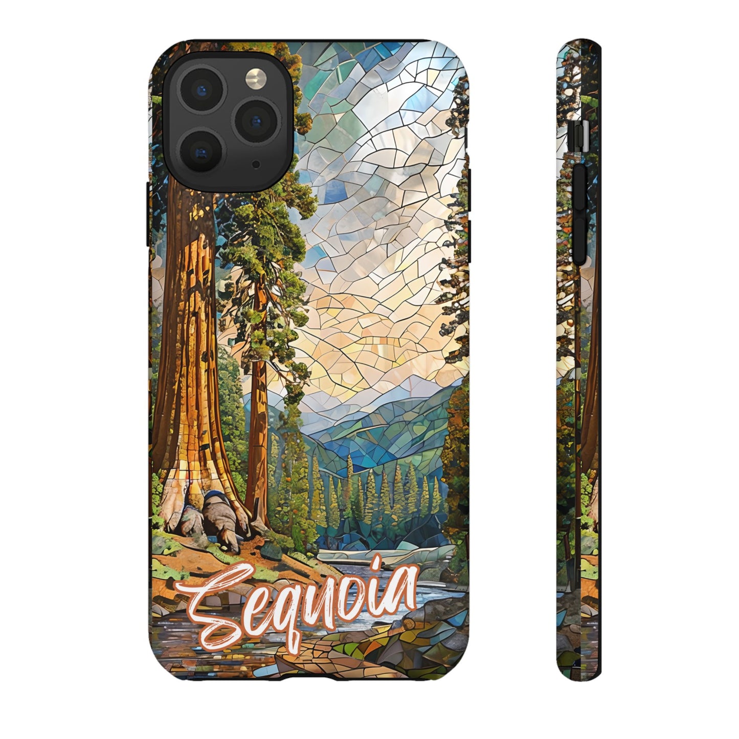 Sequoia National Park Northern California Phone Case, Mosaic Phone Case, Mountain Nature Art, National Park Gift, Scenic Forest Phone Cover