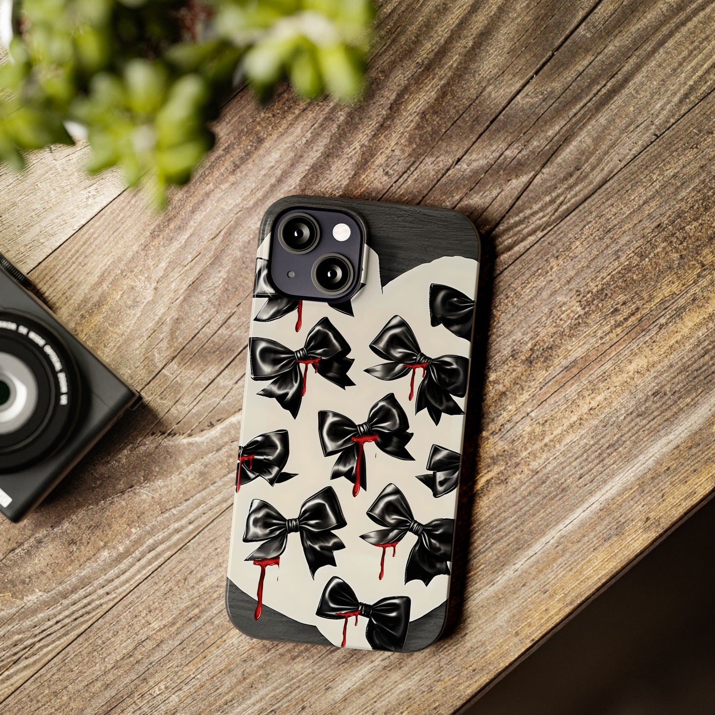 Spooky Halloween Slim Phone Case, Goth Coquette Aesthetic, Cute Horror Style, Perfect for Birthdays and Special Occasions