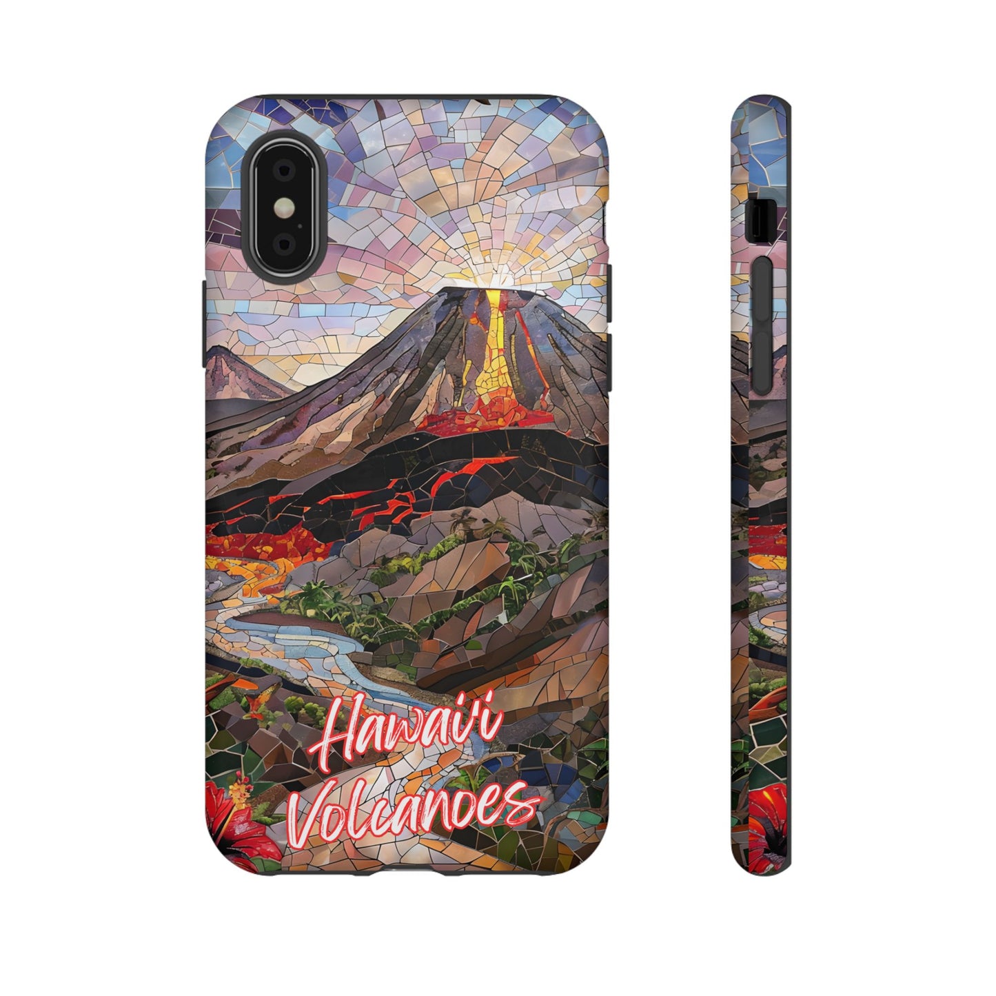 Hawaii Volcanoes National Park Hawaii Phone Case, Mosaic Phone Case, Hawaii Nature Art, National Park Gift, Scenic Waterfall Phone Cover