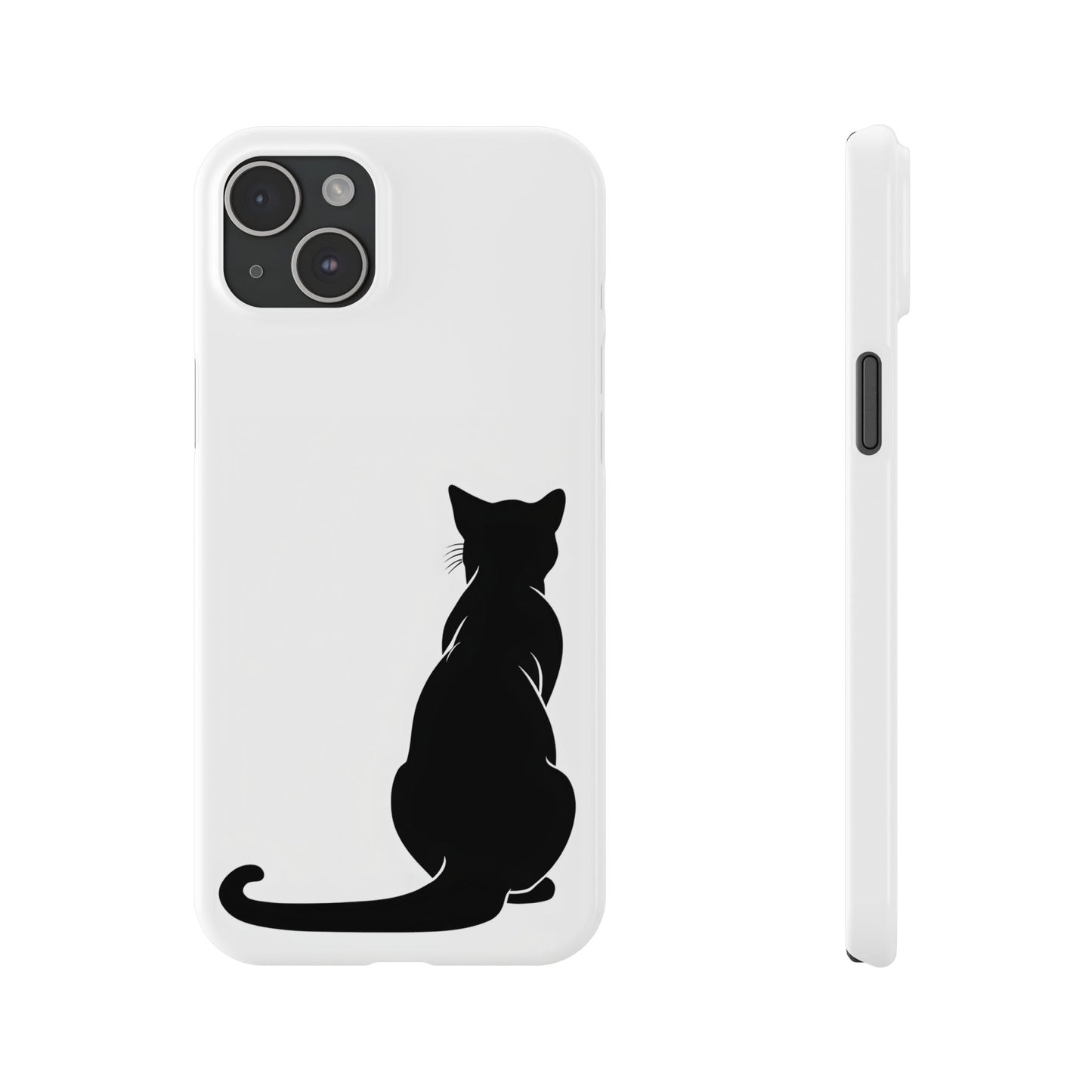 Black Cat Halloween Slim Phone Case Coquette, Creepy Cute Gift for Her, Goth Coquette Spooky Case, Compatible with iPhone, Galaxy, Google