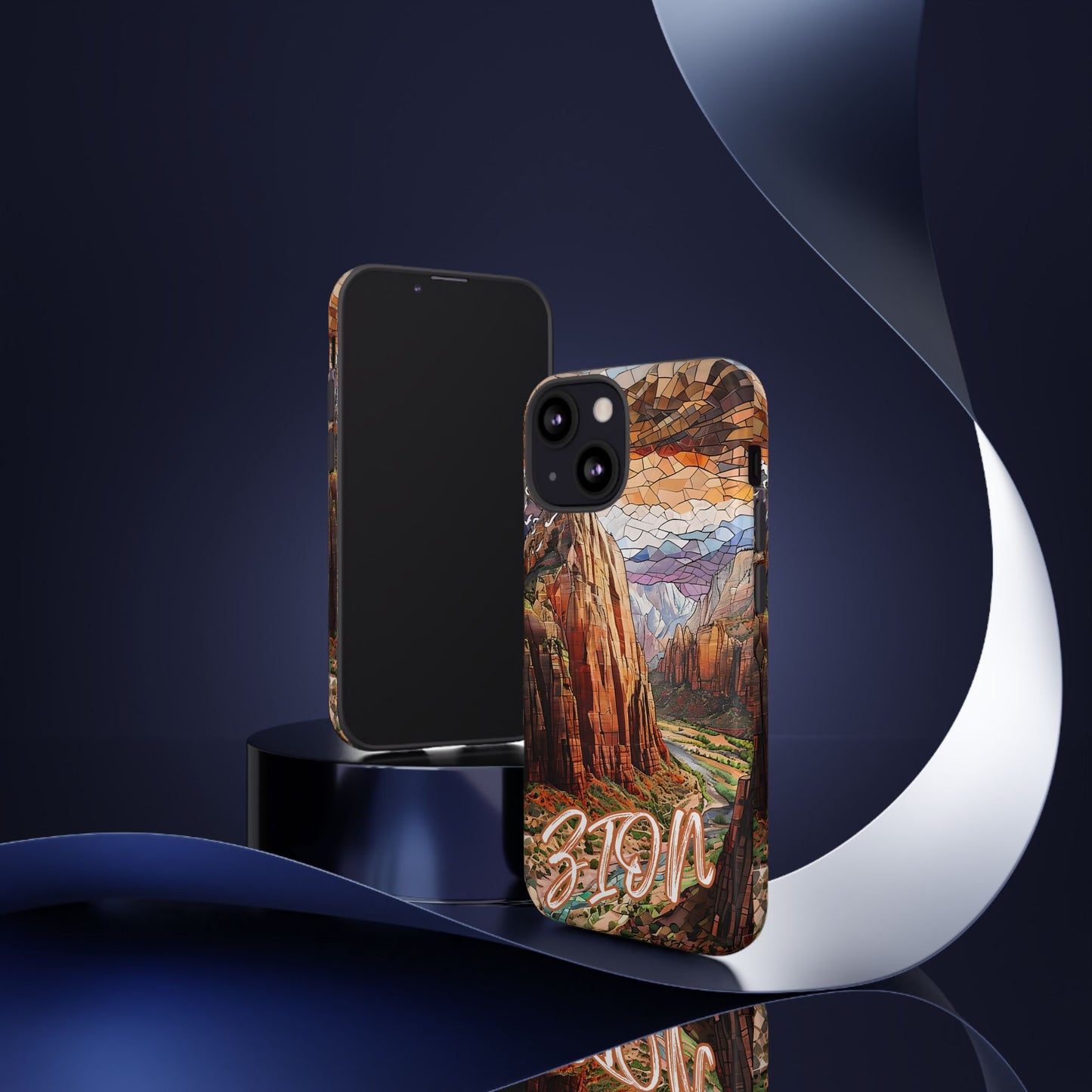 Zion National Park Utah Phone Case, Mosaic Phone Case, Mountain Nature Art, National Park Gift Scenic Canyons Cover Landscape Aesthetic Case