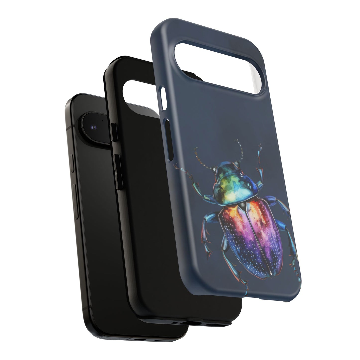 Iridescent Beetle Tough Phone Case - Insect Art Design, Nature-Inspired Pattern, Compatible with iPhone, Galaxy, and Google Phones