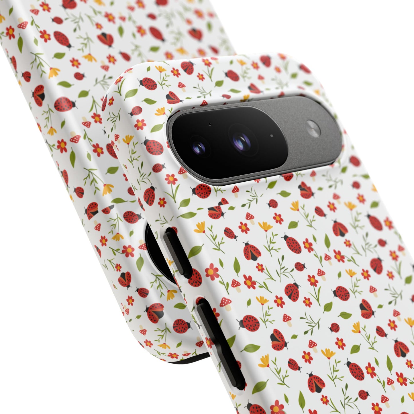 Ladybug Tough Phone Case - Cute Insect Aesthetic, Nature-Inspired Pattern Art, Compatible with iPhone, Galaxy, and Google Phones