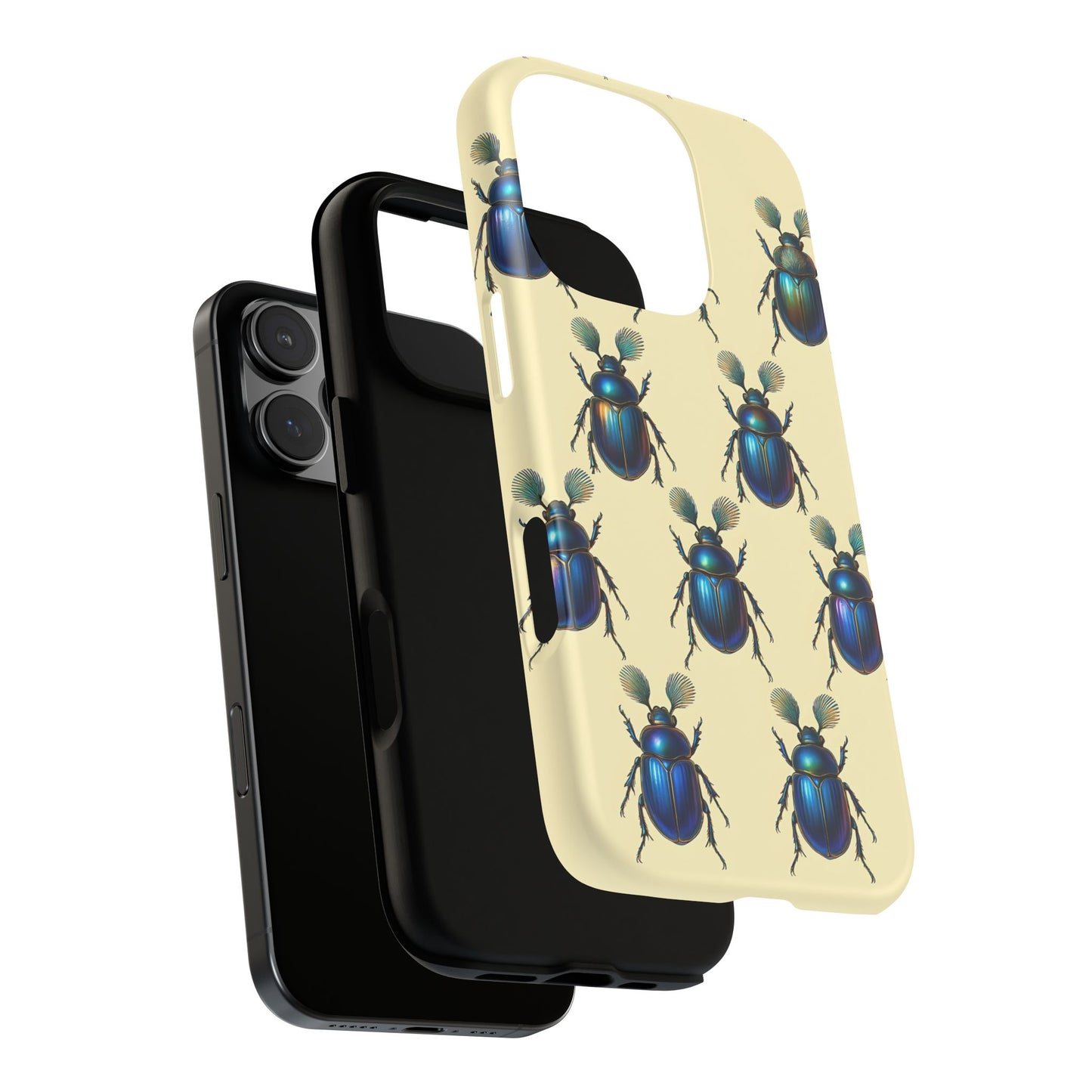 Beetle Tough Phone Case - Nature-Inspired Insect Art, Vintage Bug Pattern Design, Compatible with iPhone, Galaxy, and Google Phones