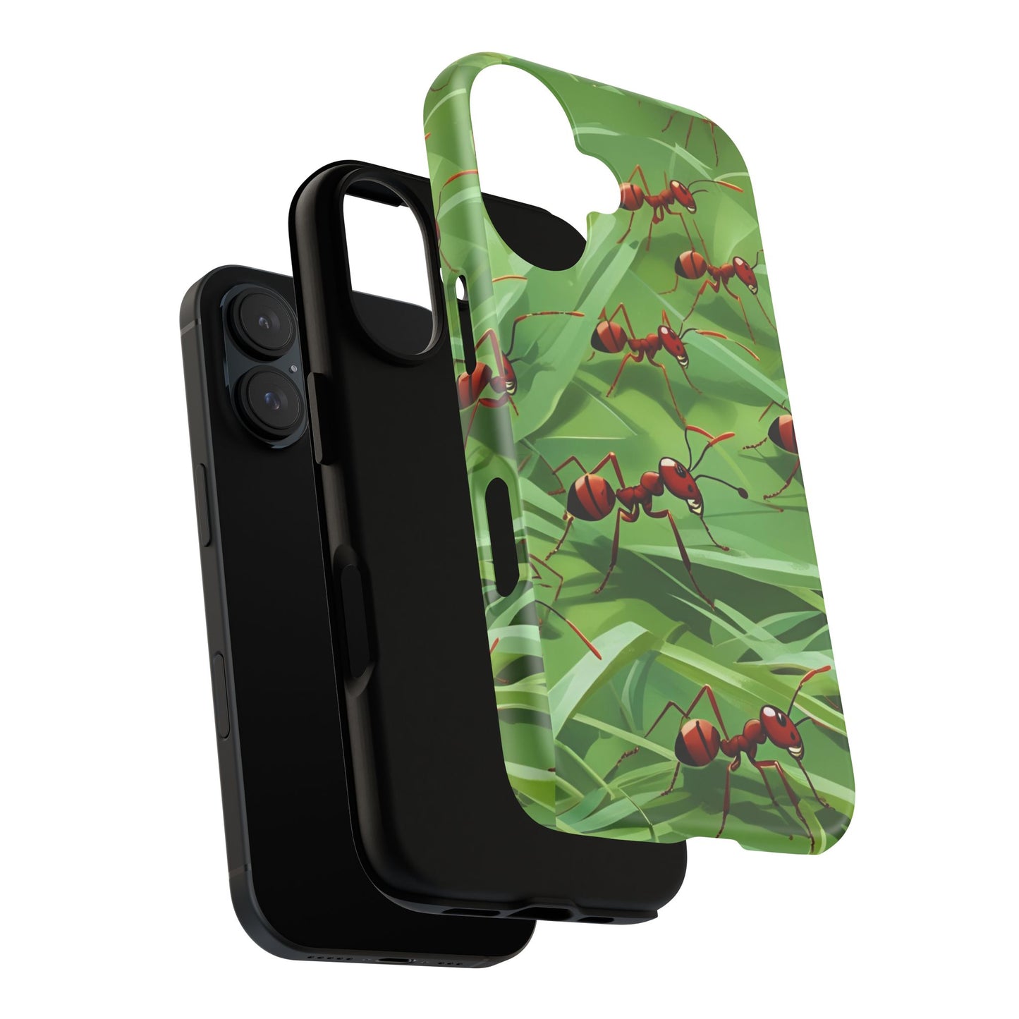 Marching Ant Pattern Tough Phone Case - Realistic Insect Art, Minimalist Nature Aesthetic, Compatible with iPhone, Galaxy, and Google Phones