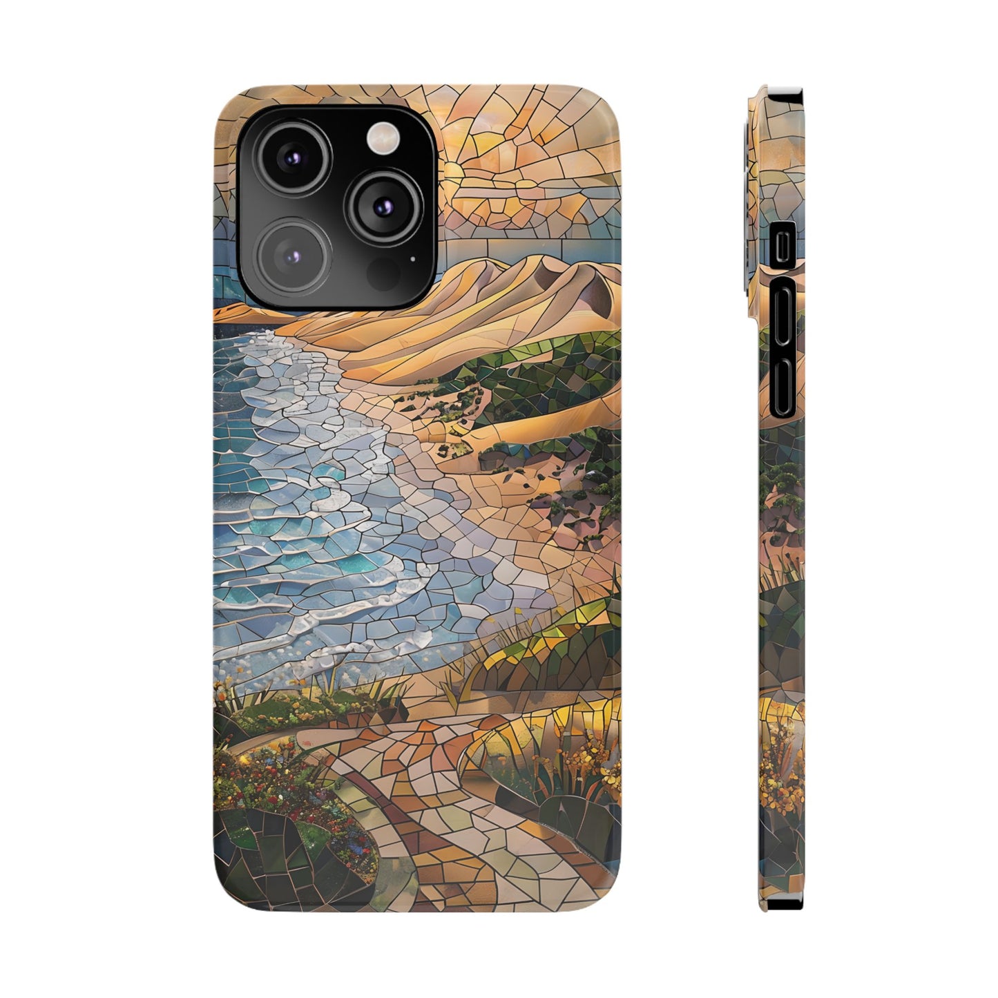 Indiana Dunes National Park Michigan Slim Phone Case, Mosaic Phone Case, East U.S. Nature Art, Coastal Chic, Ocean Lovers, Nature Inspired