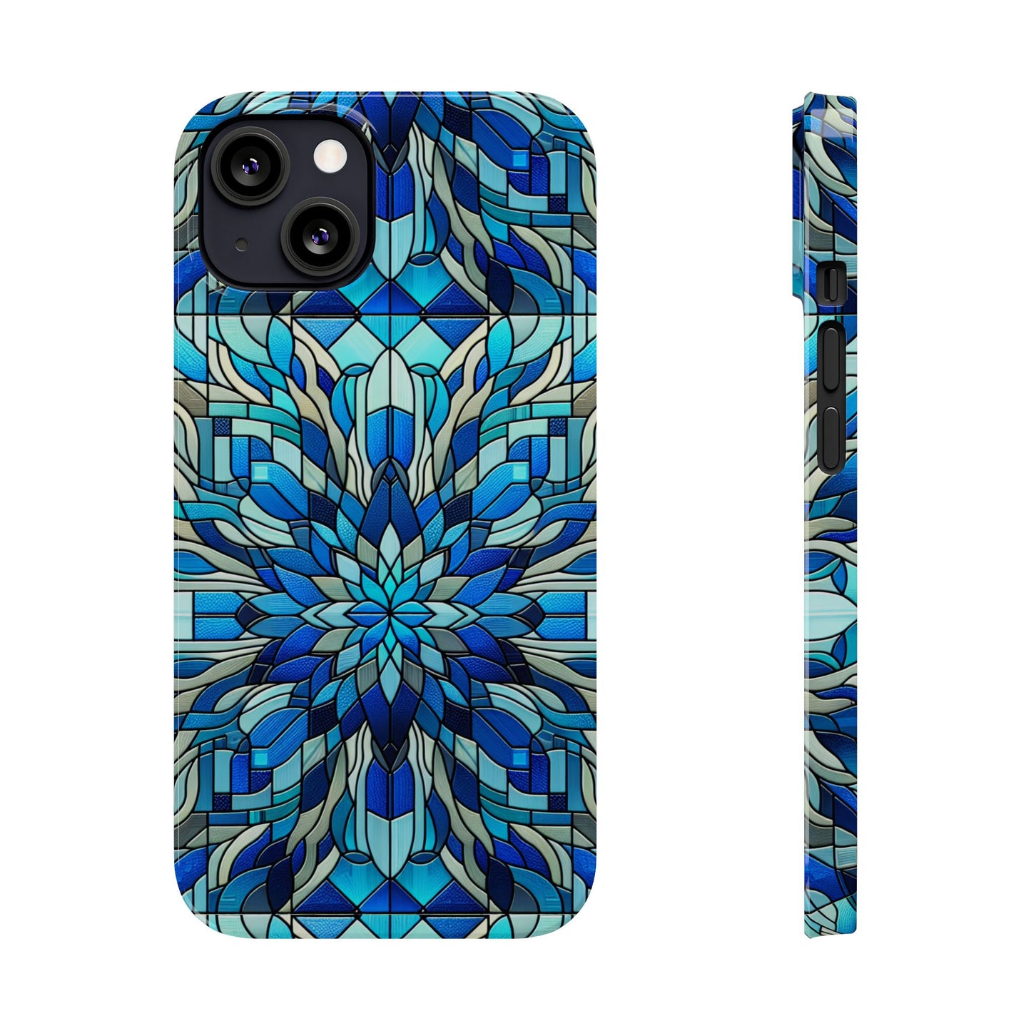 Stained Glass Slim Phone Cases, Floral Phone Covers, Unique Gifts, Artistic Phone Skins, Smartphone Accessories, Stylish Cases