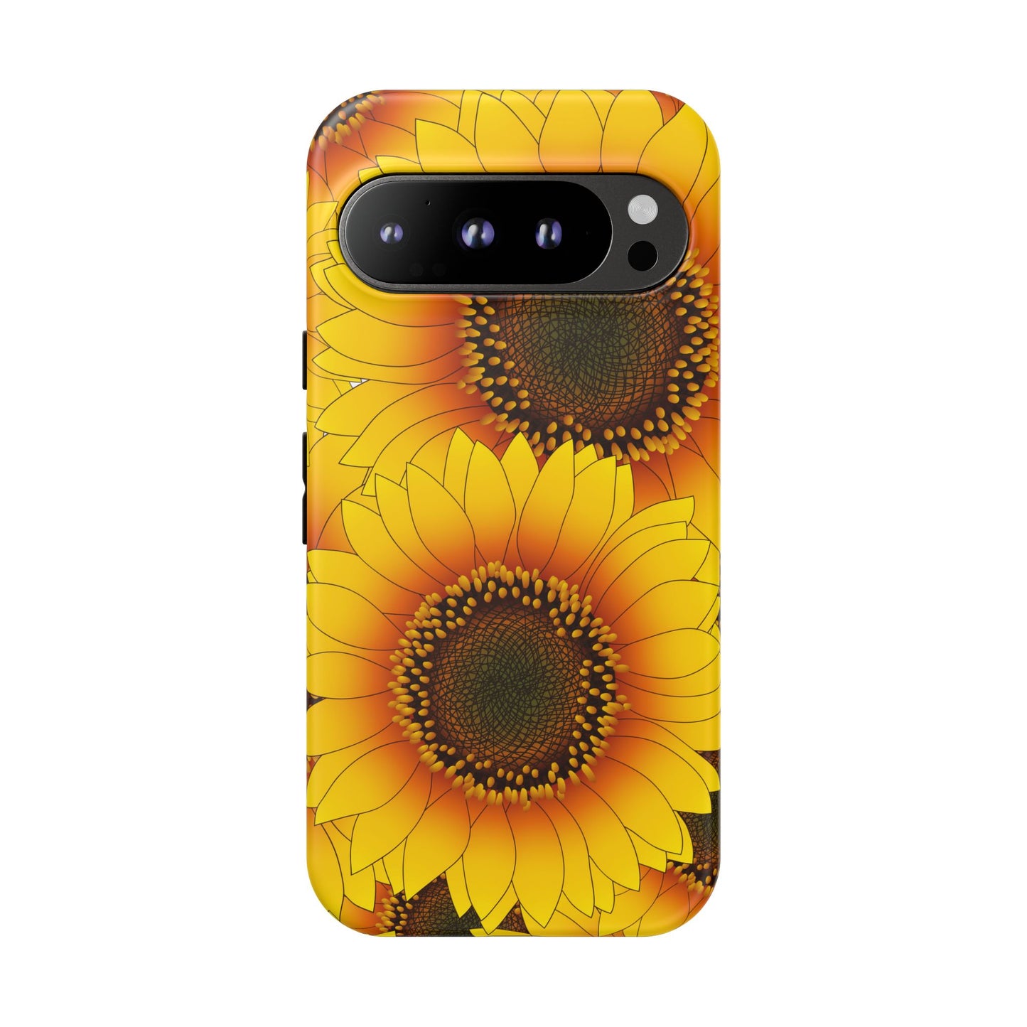 Sunflower Aesthetic Tough Phone Case - Bright Floral Art, Bold Yellow Sunflower Design, Compatible with iPhone, Galaxy, and Google Phones