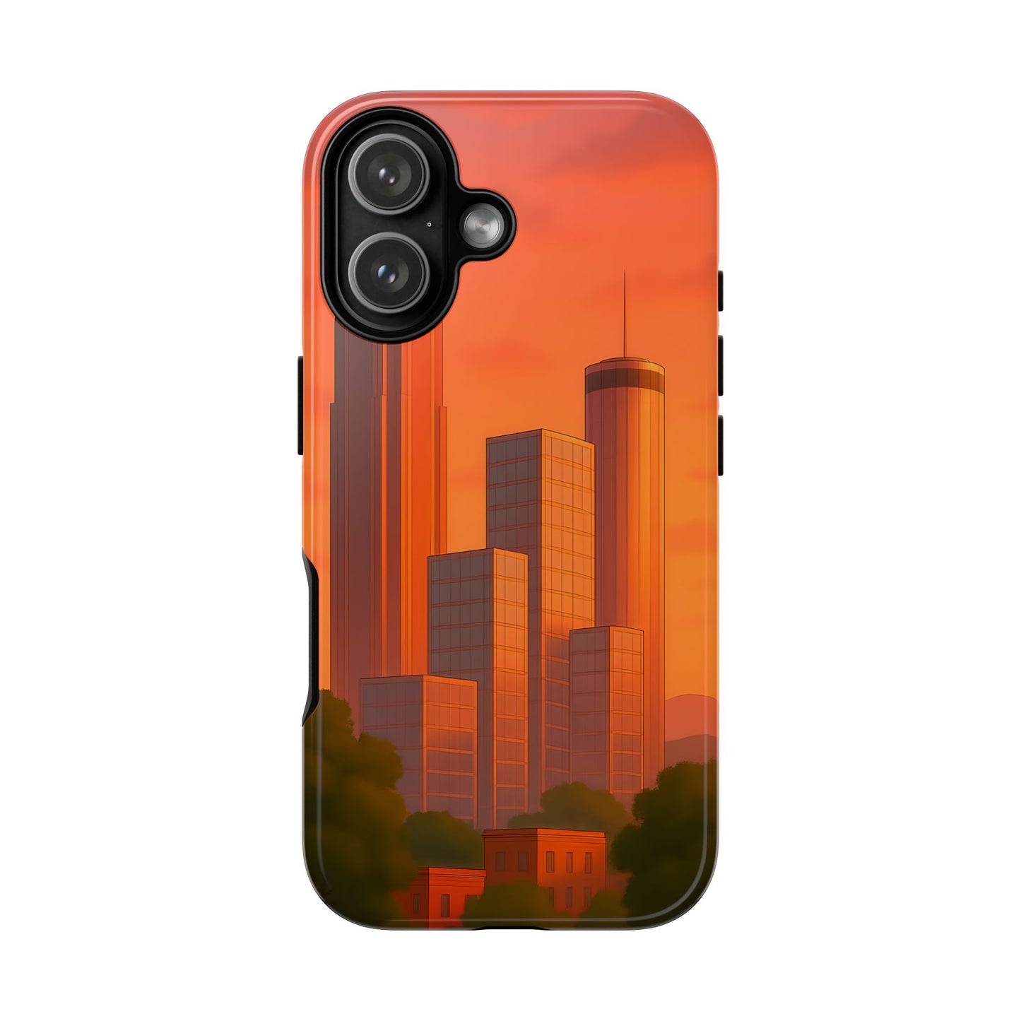 Cityscape Tough Phone Case, Atlanta Skyline Phone Cover, Pastel Design Compatible with iPhone, Galaxy & Google