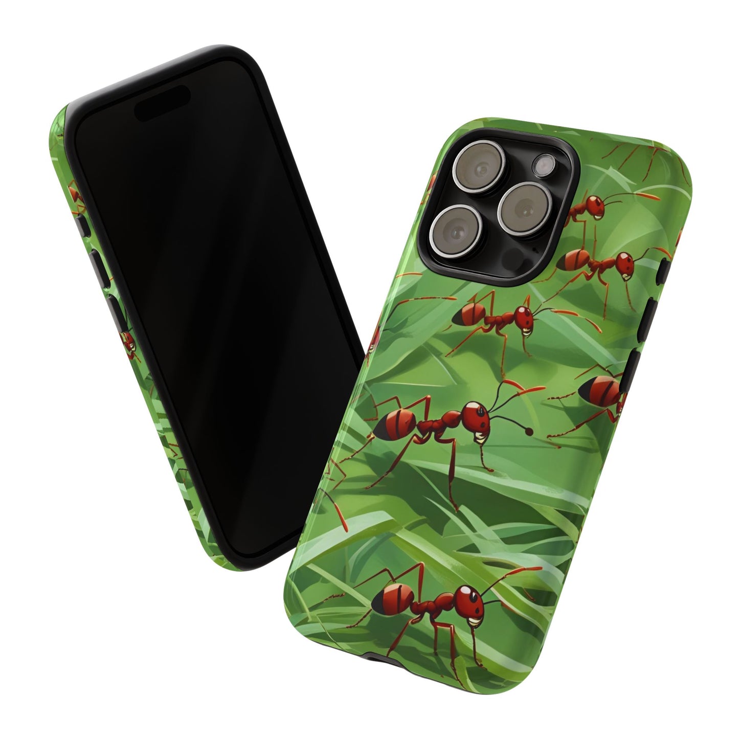Marching Ant Pattern Tough Phone Case - Realistic Insect Art, Minimalist Nature Aesthetic, Compatible with iPhone, Galaxy, and Google Phones