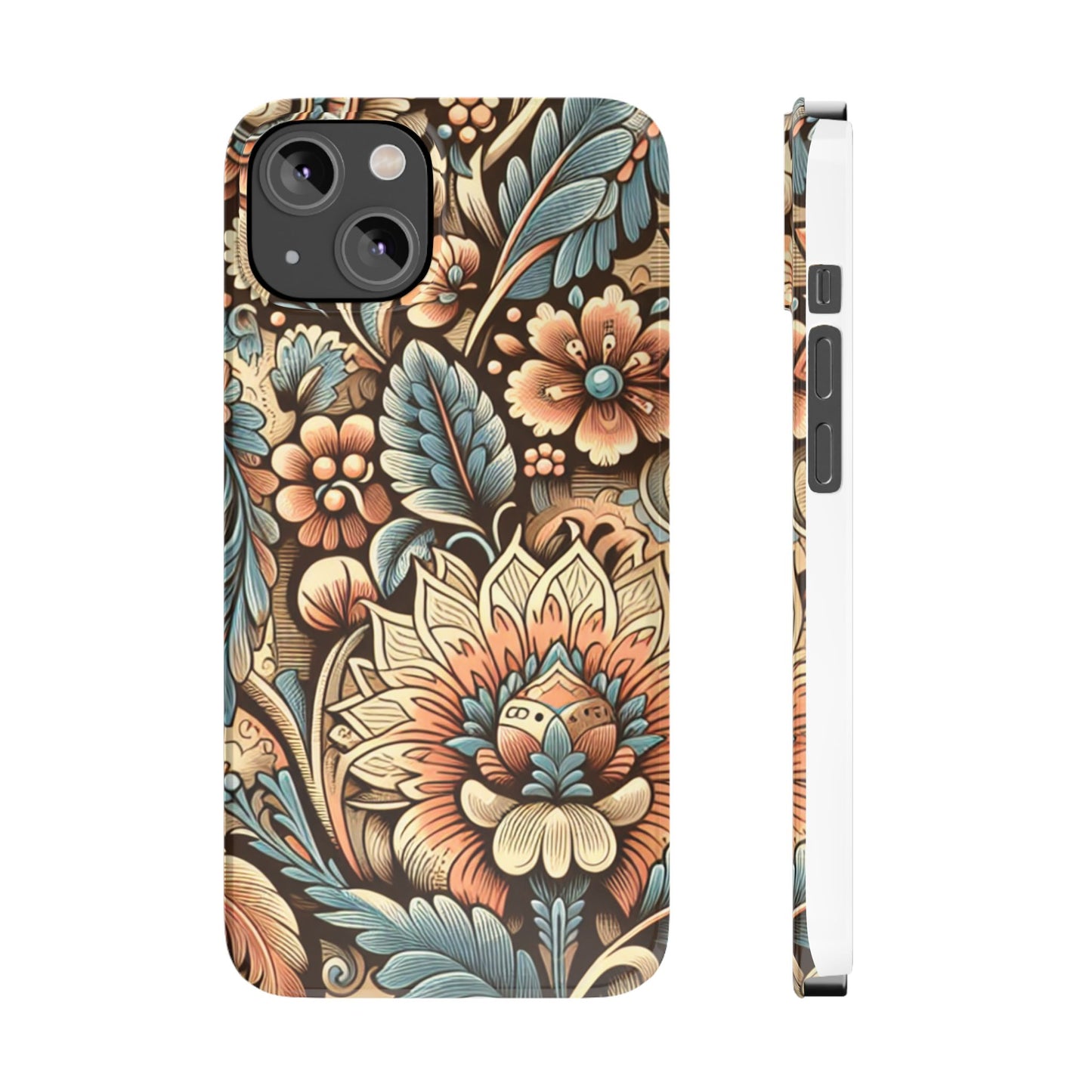 Floral Slim Phone Case, Boho Chic Phone Cover, Stylish Gift for Her, Spring and Summer Accessory, Trendy Phone Protector