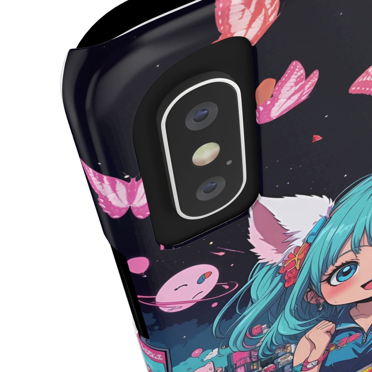 Y2K Anime Girl Slim Phone Case, Kawaii Vaporwave Style, Cute Maximalist Aesthetic, Anime Design, Slim Protection, Aesthetic Accessory