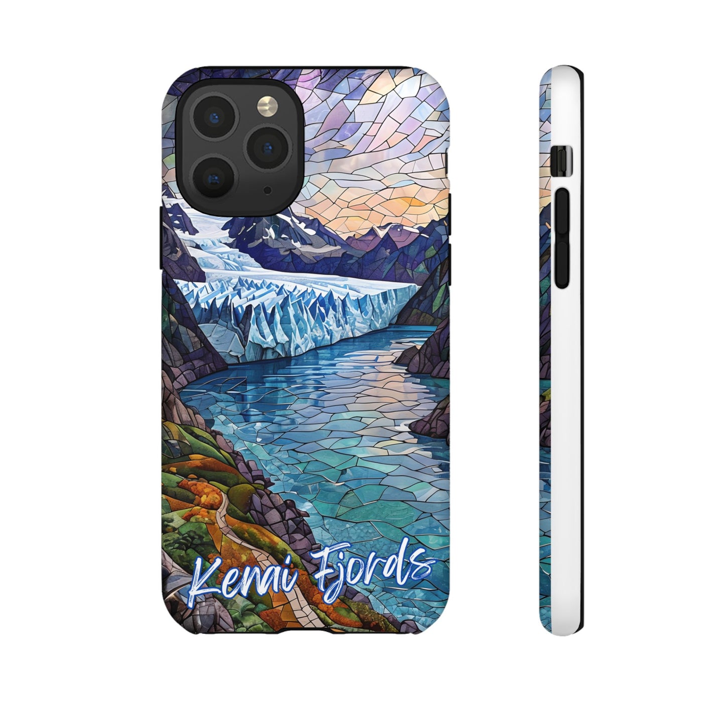 Kenai Fjords National Park Alaska Phone Case, Mosaic Phone Case, Mountain Nature Art, National Park Gift, Scenic Forest Phone Cover