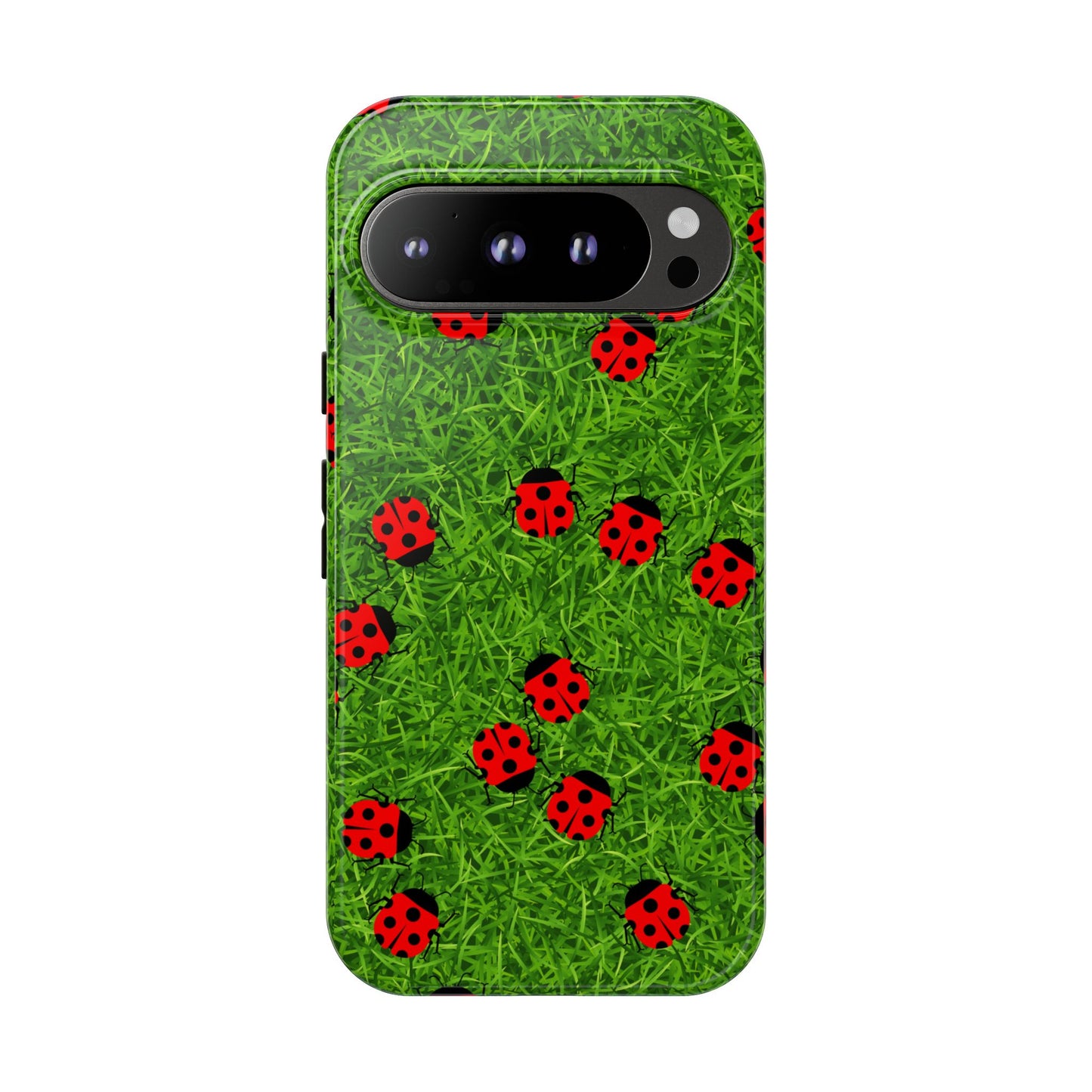 Ladybug Tough Phone Case - Cute Insect Aesthetic, Nature Pattern Art Design, Compatible with iPhone, Galaxy, and Google Phones