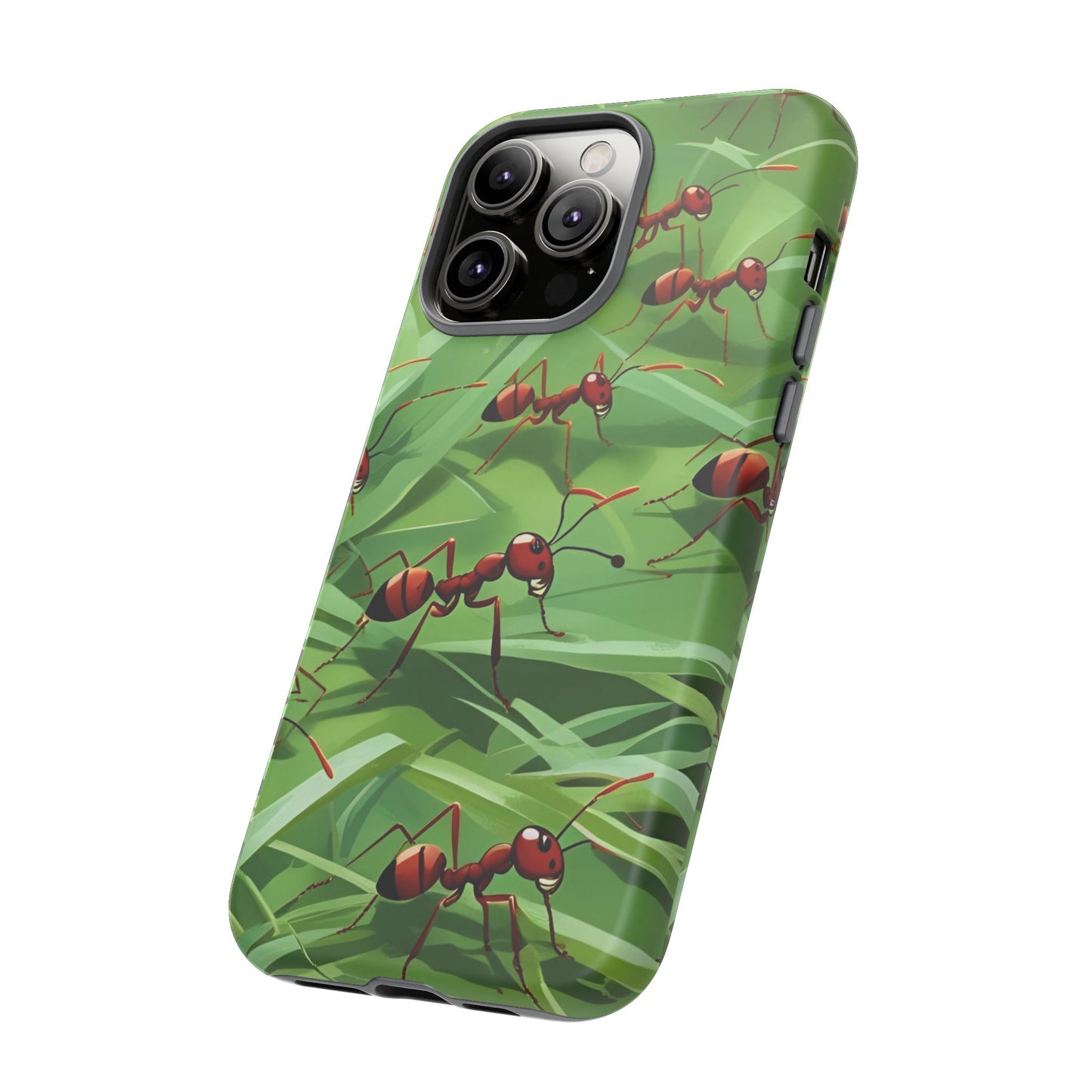 Marching Ant Pattern Tough Phone Case - Realistic Insect Art, Minimalist Nature Aesthetic, Compatible with iPhone, Galaxy, and Google Phones
