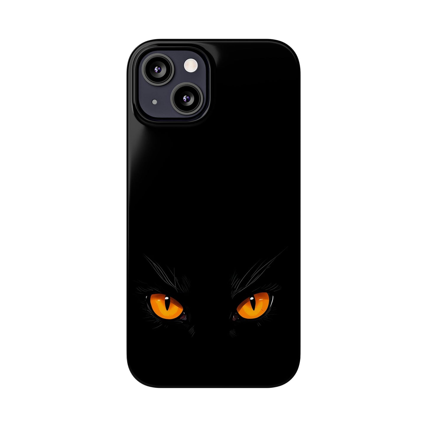 Black Cat Slim Phone Case - Gothic Halloween Aesthetic, Subtle Spookycore Aesthetic, Compatible with iPhone, Galaxy, and Google Phones