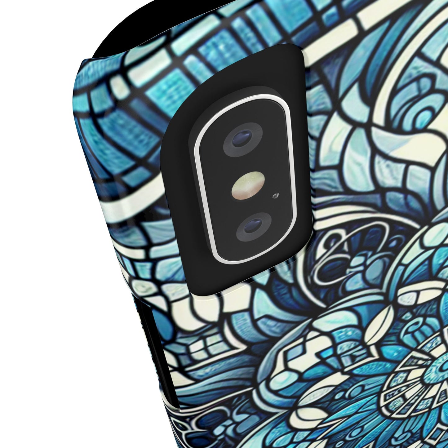 Decorative Slim Phone Case - Blue Mandala Design, Gift for Her, Phone Accessories, Boho Style, Unique Cell Phone Cover, Trendy Tech