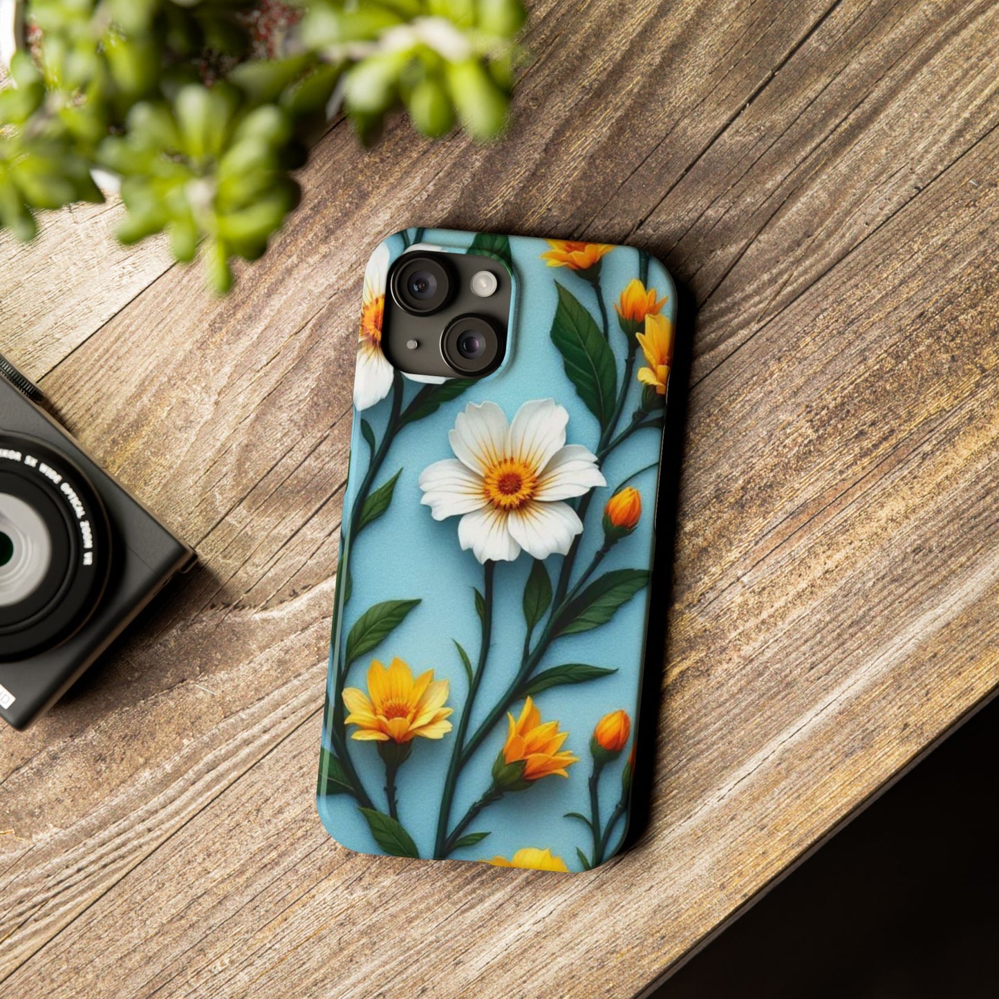 Floral Slim Phone Case, Smartphone Accessories, Gift for Her, Nature Lover Gift, Spring Decor, Cute Phone Cover