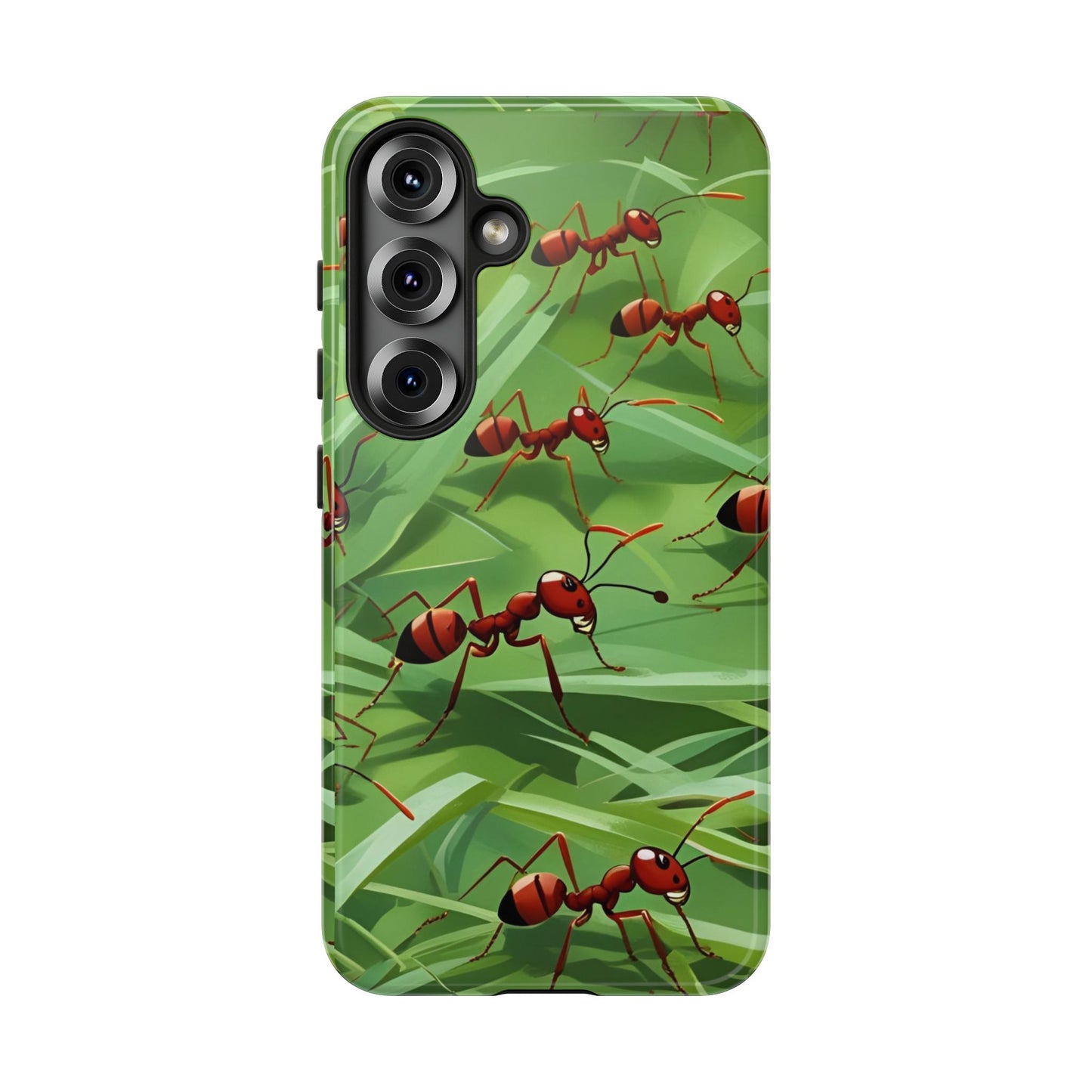 Marching Ant Pattern Tough Phone Case - Realistic Insect Art, Minimalist Nature Aesthetic, Compatible with iPhone, Galaxy, and Google Phones