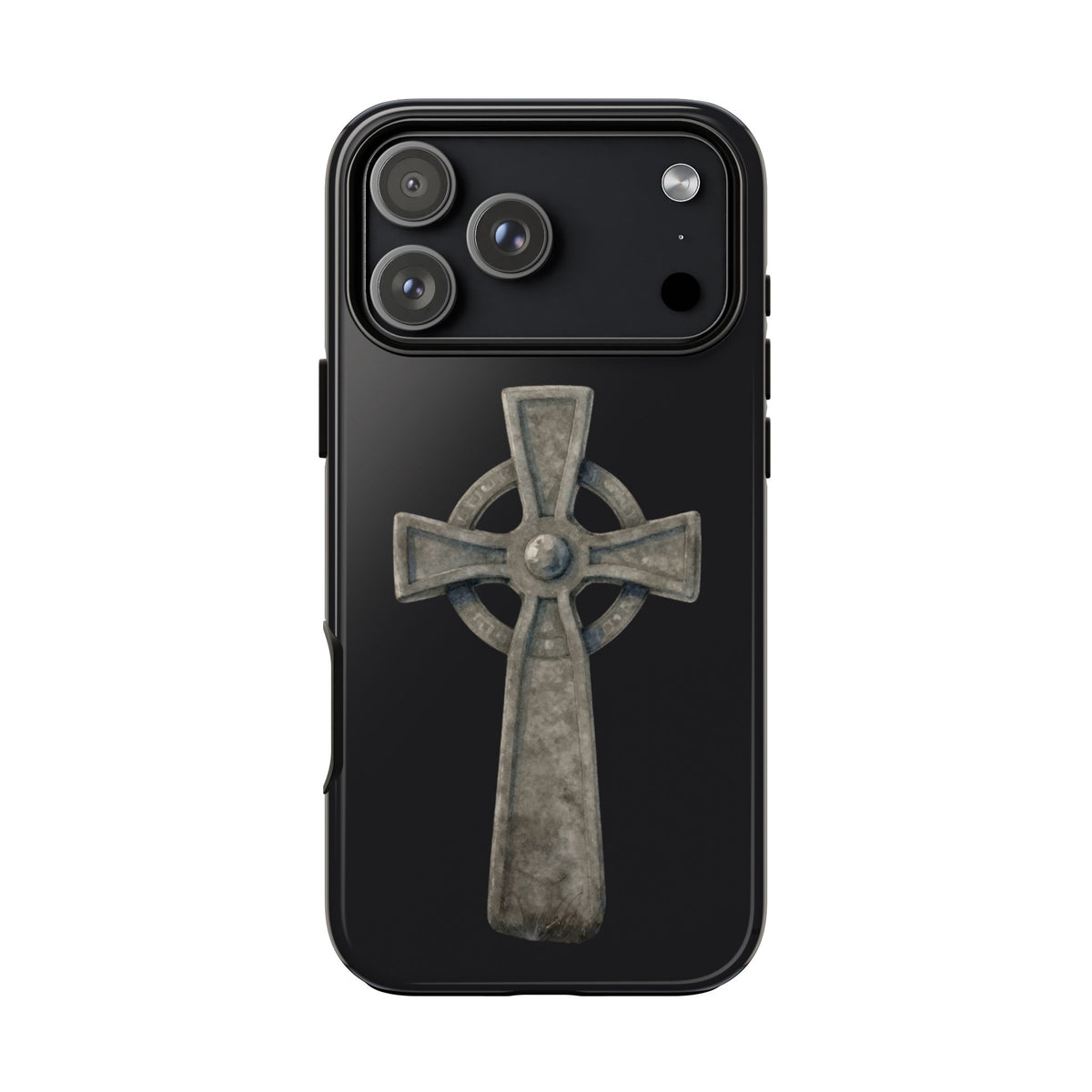 Stone Celtic Cross Tough Phone Case, Irish Heritage Gothic Medieval Symbol, Compatible with iPhone 17 16 15 14 13 Galaxy Google