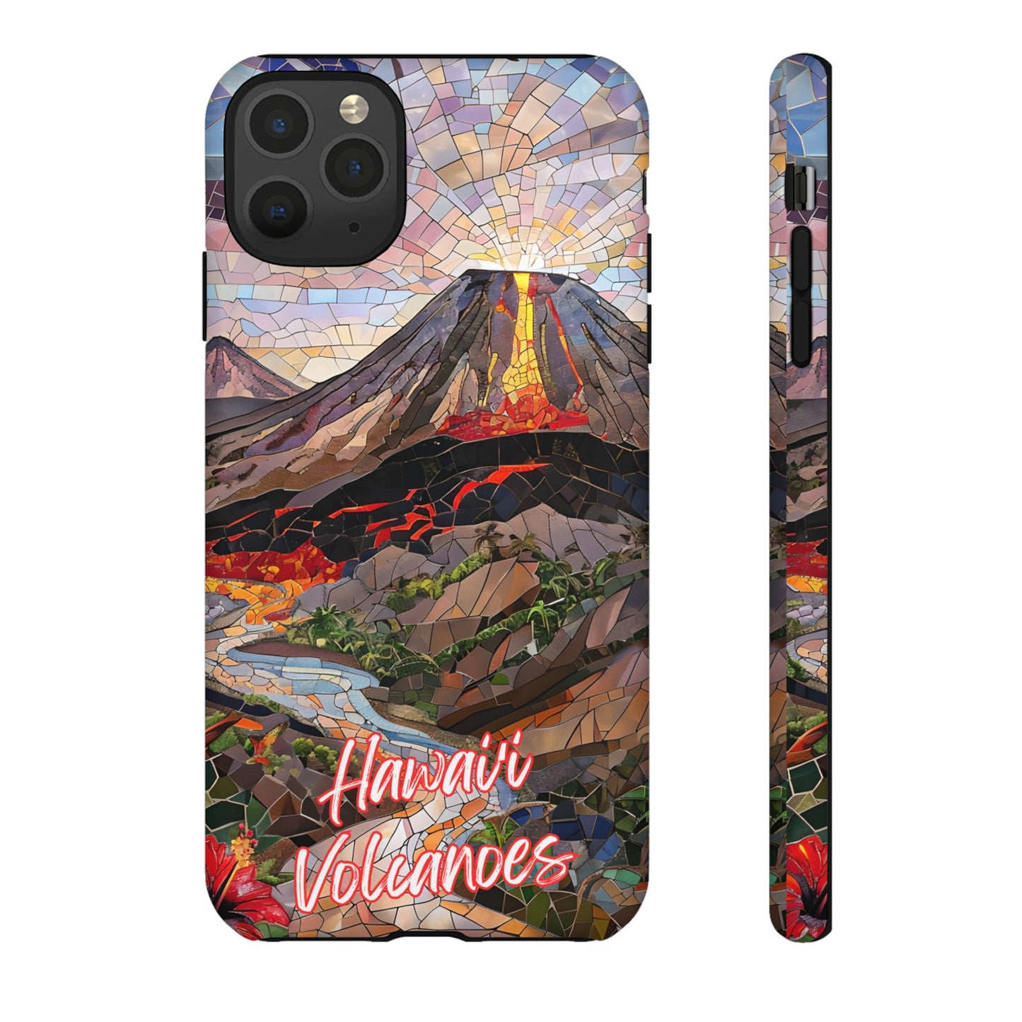 Hawaii Volcanoes National Park Hawaii Phone Case, Mosaic Phone Case, Hawaii Nature Art, National Park Gift, Scenic Waterfall Phone Cover