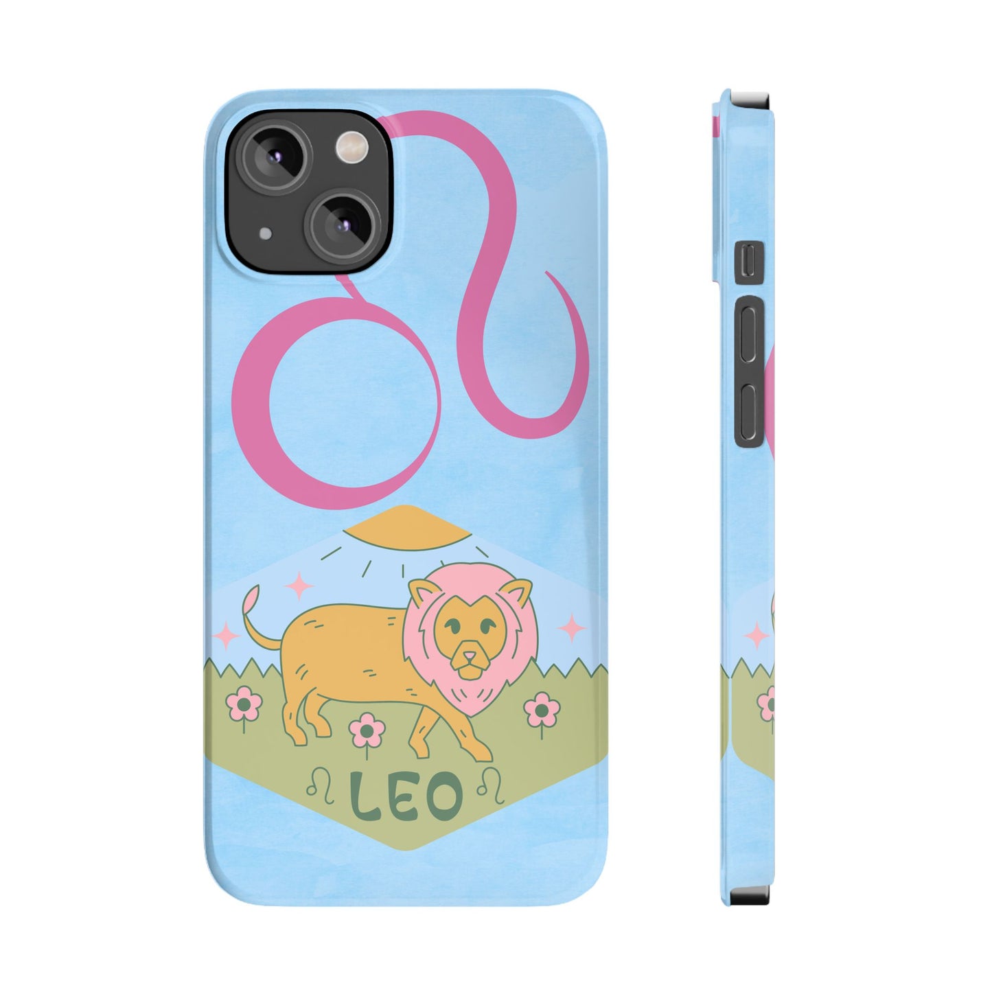 Leo Zodiac Slim Phone Case, Astrology Gift for Her, Celestial Star Sign Cover, Compatible with iPhone 17, 16, 15, 14, 13, 12, 11