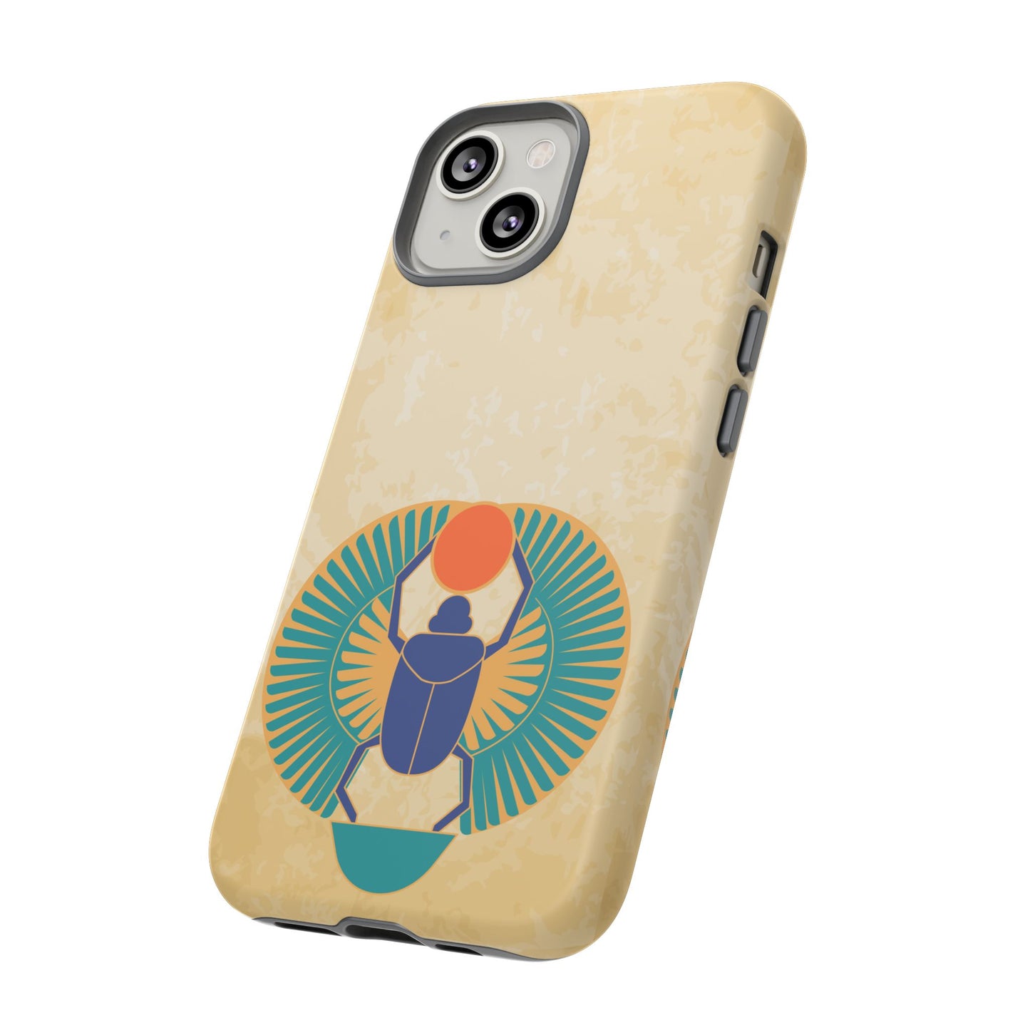 Ancient Egyptian Scarab Beetle Tough Phone Case - Symbol of Rebirth Design, Mythological Art, Compatible with iPhone, Galaxy, and Google