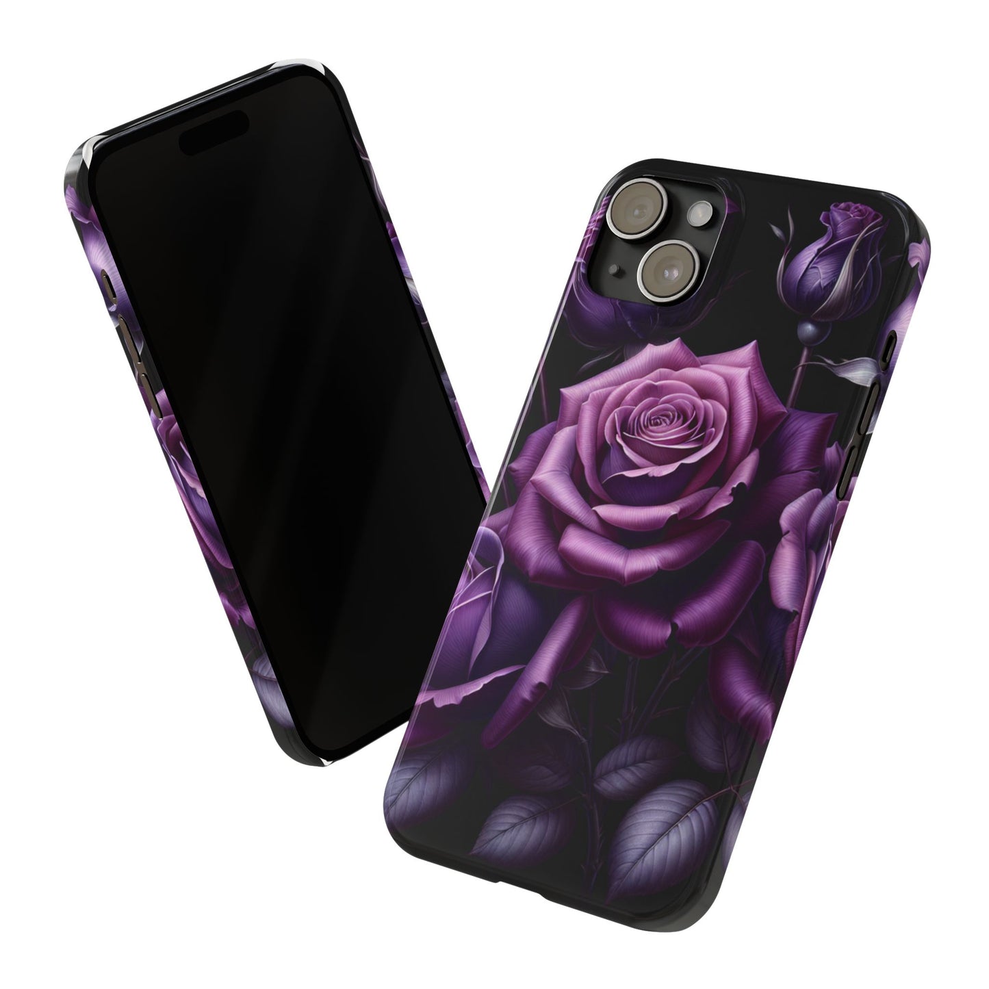 Purple Rose Slim Phone Cases, Floral Phone Cover, Elegant Smartphone Case, Gift for Her, Mother's Day Accessories