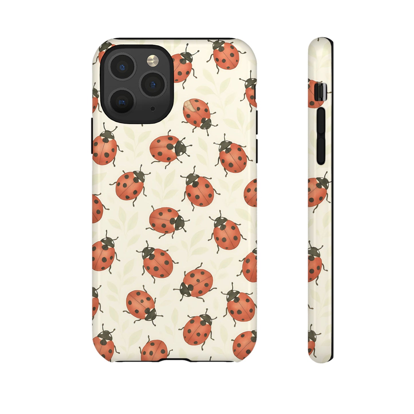 Ladybug Tough Phone Case - Cute Insect Aesthetic, Nature-Inspired Pattern Art, Compatible with iPhone, Galaxy, and Google Phones