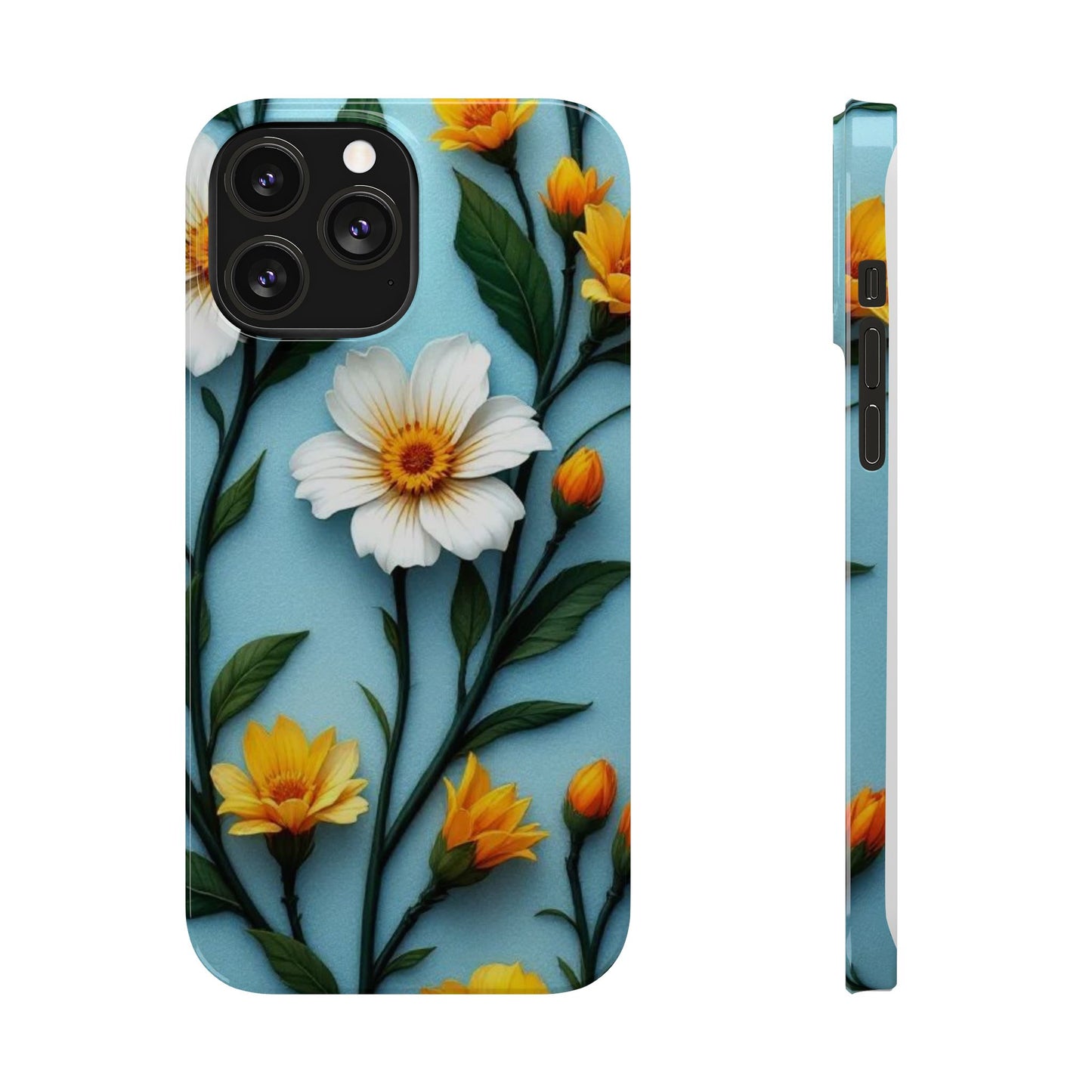 Floral Slim Phone Case, Smartphone Accessories, Gift for Her, Nature Lover Gift, Spring Decor, Cute Phone Cover