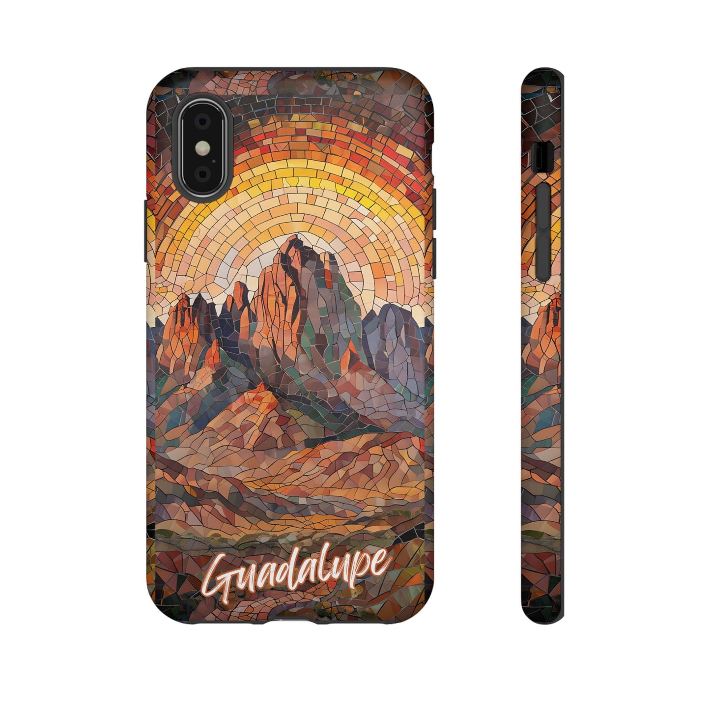 Guadalupe Mountains Mosaic Tough Phone Case, Scenic Mountain Art, National Park Aesthetic, Compatible with iPhone, Galaxy, and Google Phones