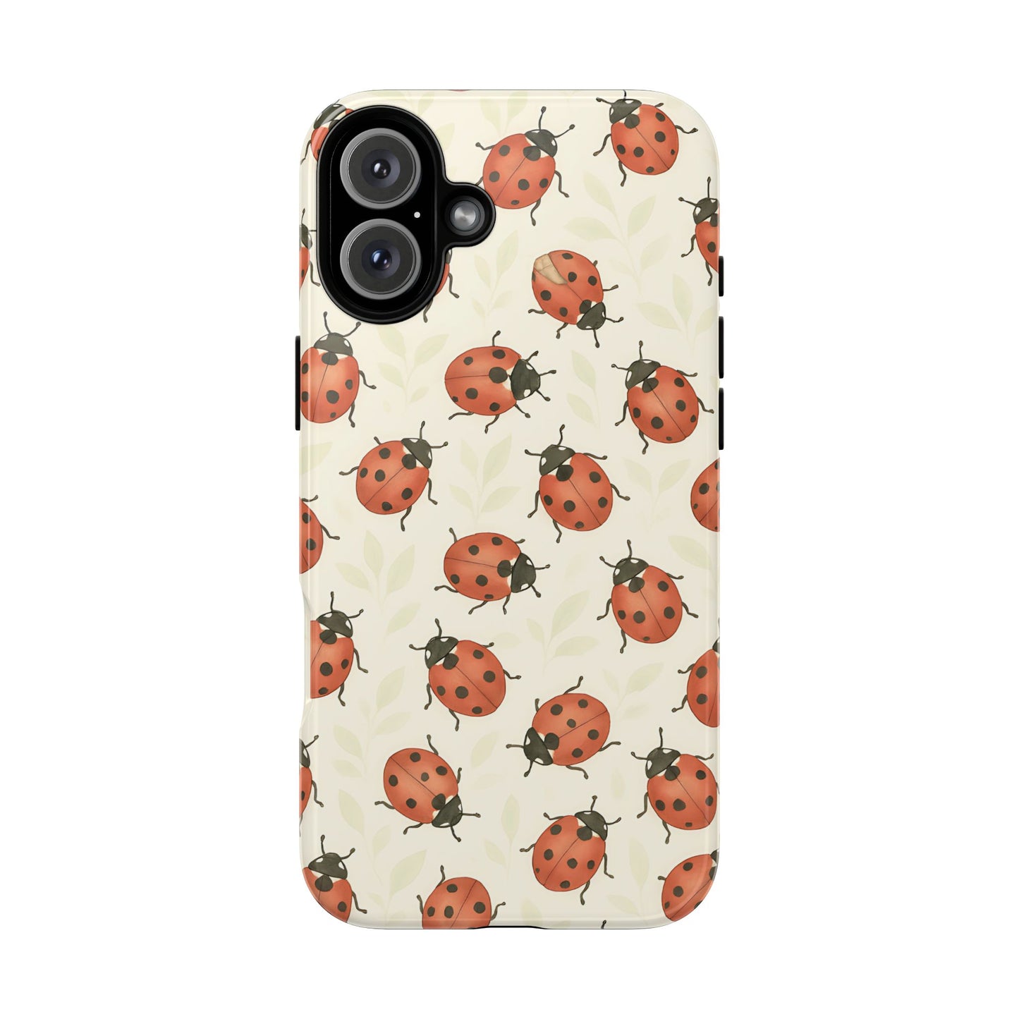Ladybug Tough Phone Case - Cute Insect Aesthetic, Nature-Inspired Pattern Art, Compatible with iPhone, Galaxy, and Google Phones