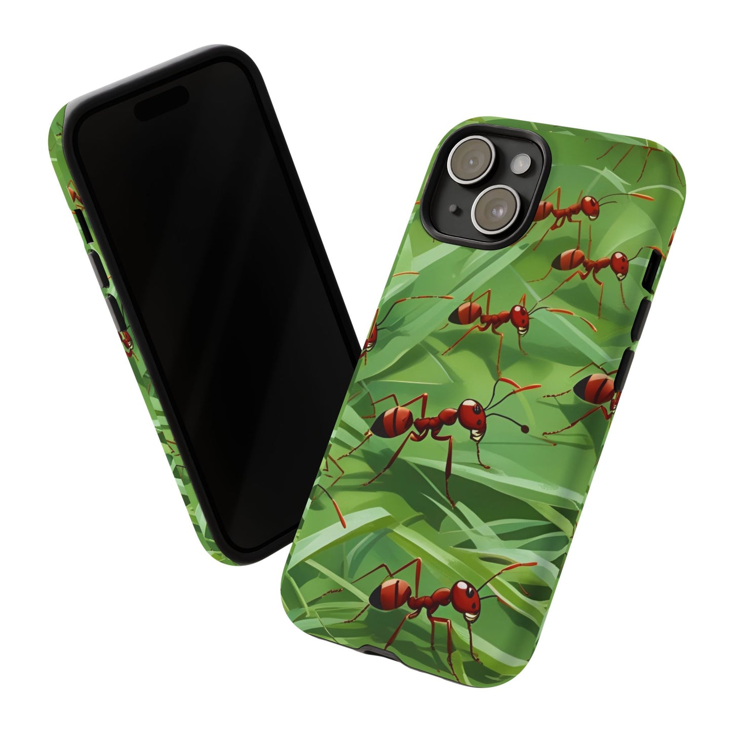 Marching Ant Pattern Tough Phone Case - Realistic Insect Art, Minimalist Nature Aesthetic, Compatible with iPhone, Galaxy, and Google Phones