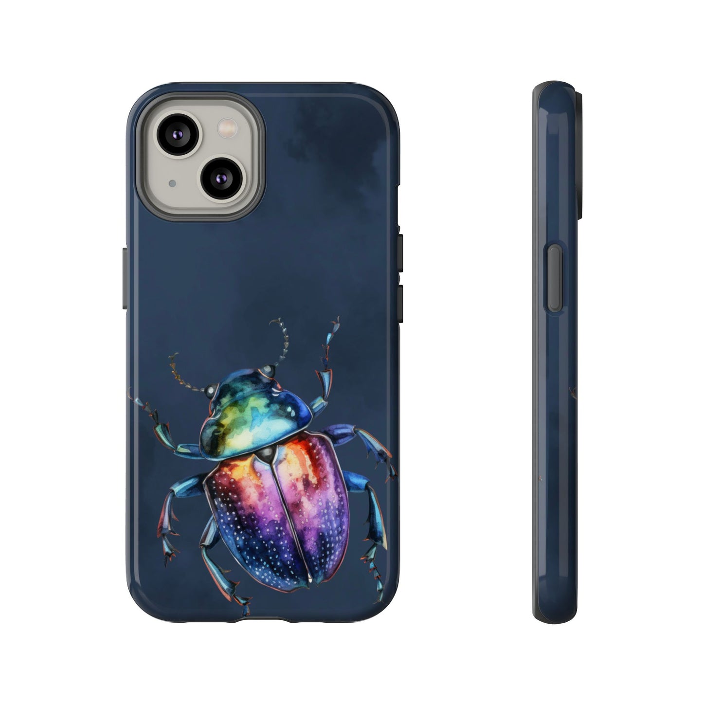 Iridescent Beetle Tough Phone Case - Insect Art Design, Nature-Inspired Pattern, Compatible with iPhone, Galaxy, and Google Phones