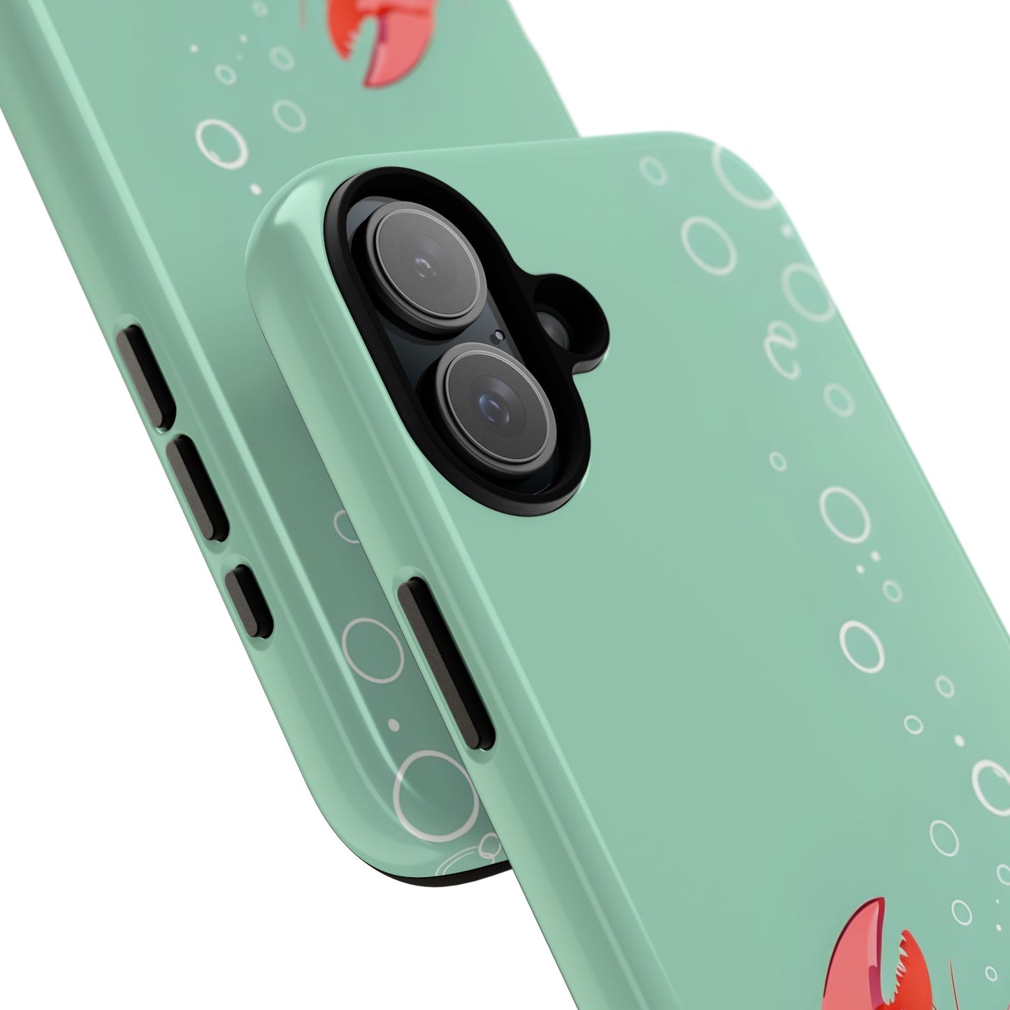 Whimsical Lobster Phone Case - Funny Sea Creature Tough Case Gift - Sea Foam Green Ocean Design - Compatible with iPhone Galaxy Google