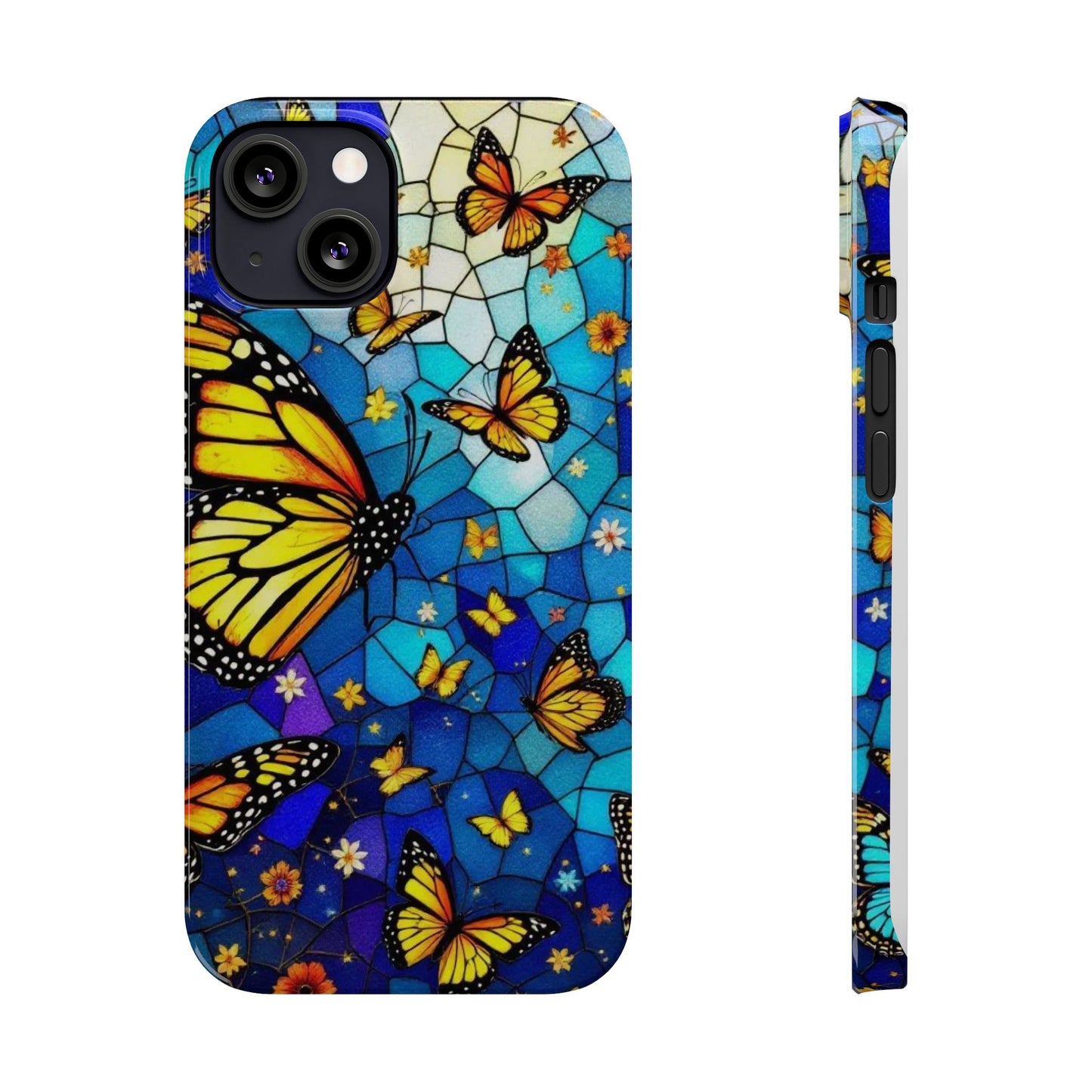 Butterfly Garden Slim Phone Case - Colorful Floral Design, Gift for Nature Lovers, Birthday Surprise, Eco-Friendly, Summer Vibes
