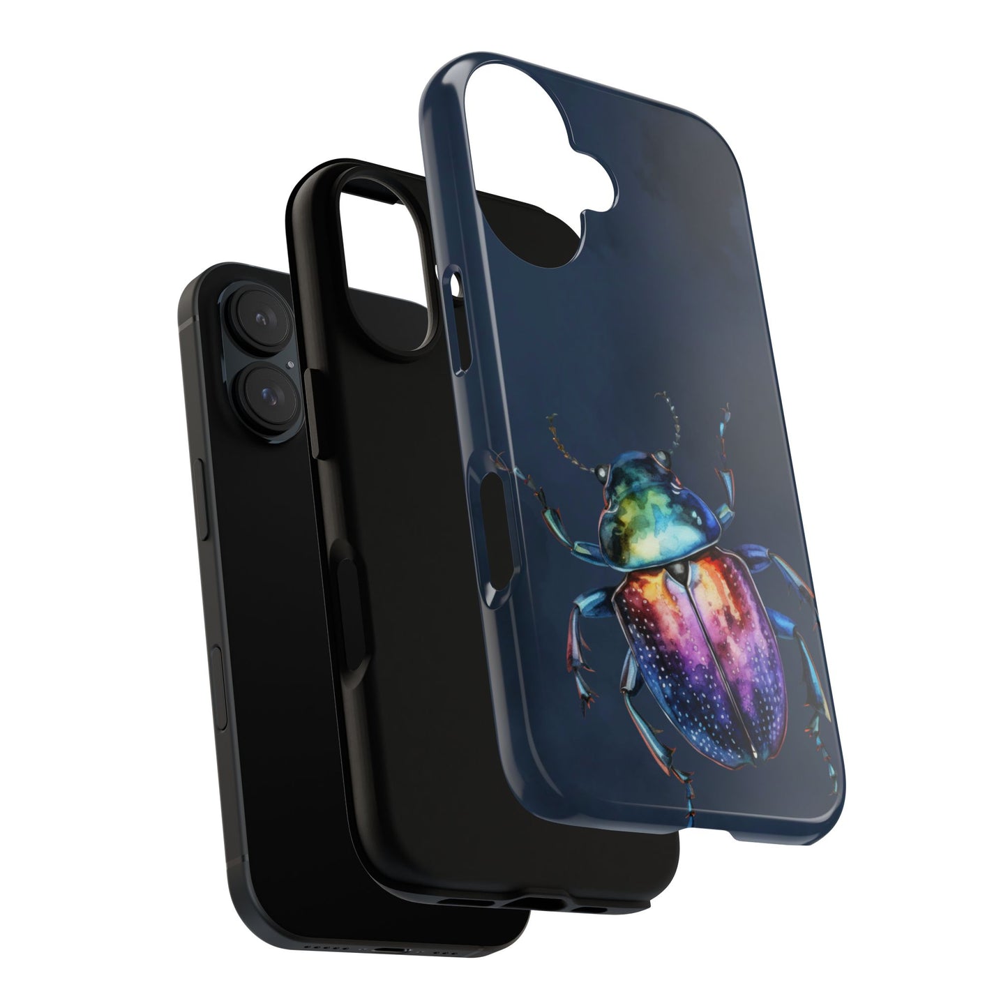 Iridescent Beetle Tough Phone Case - Insect Art Design, Nature-Inspired Pattern, Compatible with iPhone, Galaxy, and Google Phones