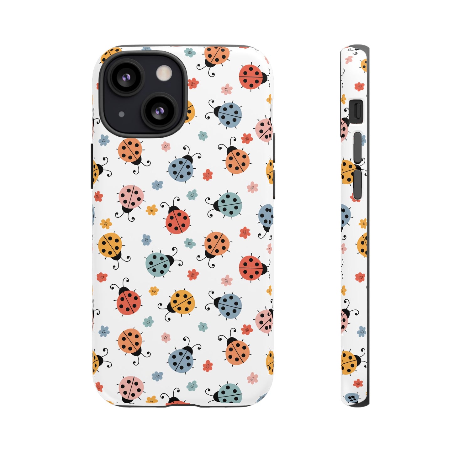 Ladybug Tough Phone Case - Cute Insect Aesthetic, Nature-Inspired Pattern Art, Compatible with iPhone, Galaxy, and Google Phones