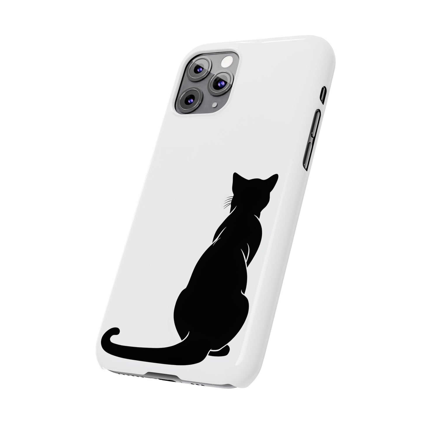 Black Cat Halloween Slim Phone Case Coquette, Creepy Cute Gift for Her, Goth Coquette Spooky Case, Compatible with iPhone, Galaxy, Google