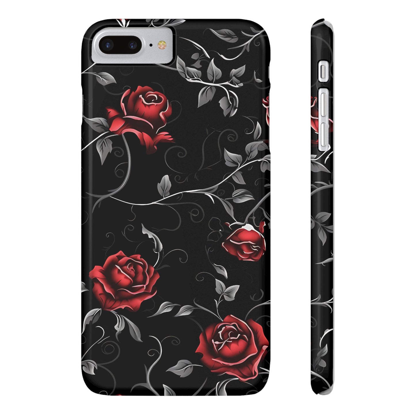Elegant Floral Slim Phone Cases, Gothic Style Case, Rose Design Cover, Unique Gift for Her, Phone Accessories, Modern Chic