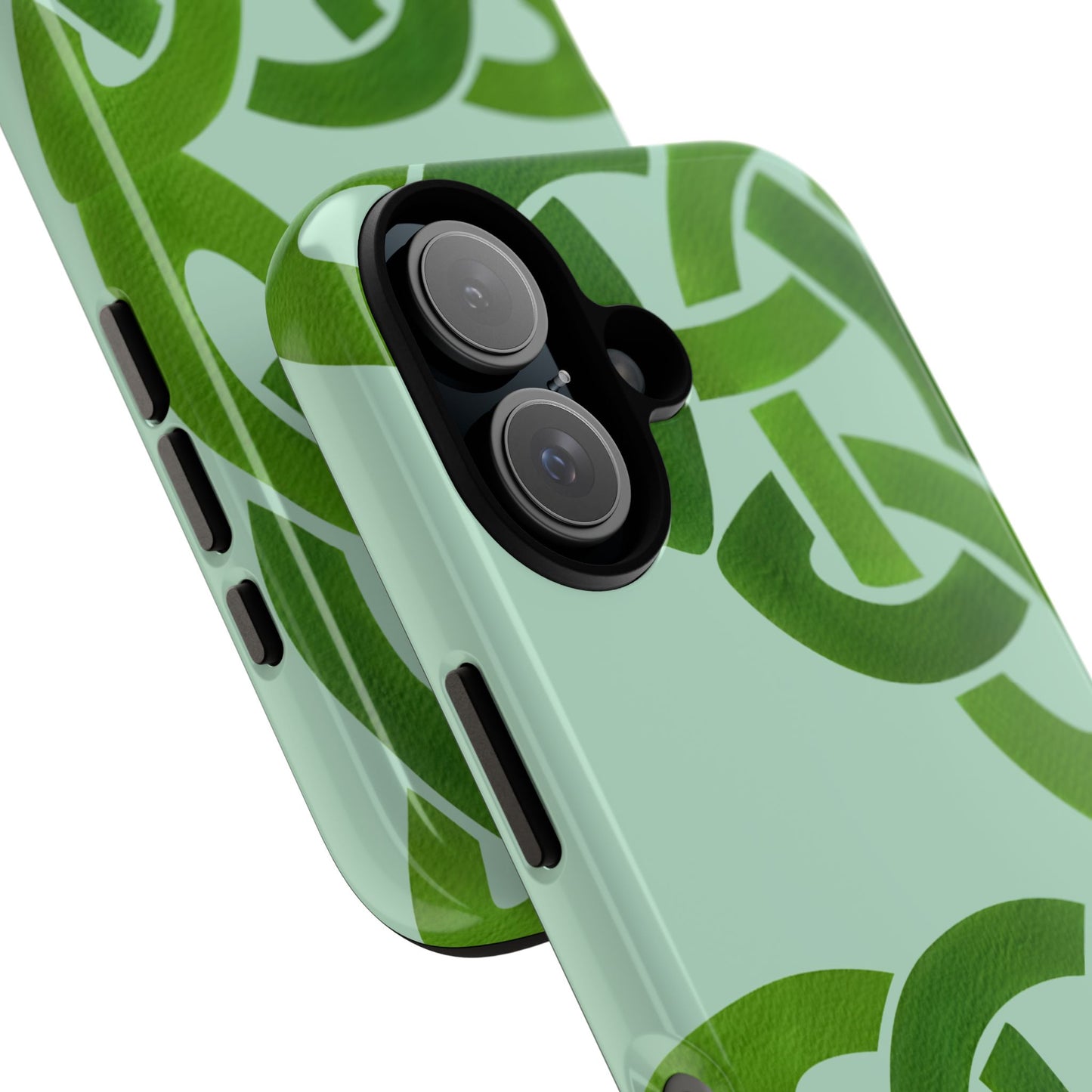 Tough Case Celtic Knot Light Green Pattern Phone Cover Compatible with iPhone 17, 16, 15, 14, 13, Galaxy, Google, Irish Heritage Design