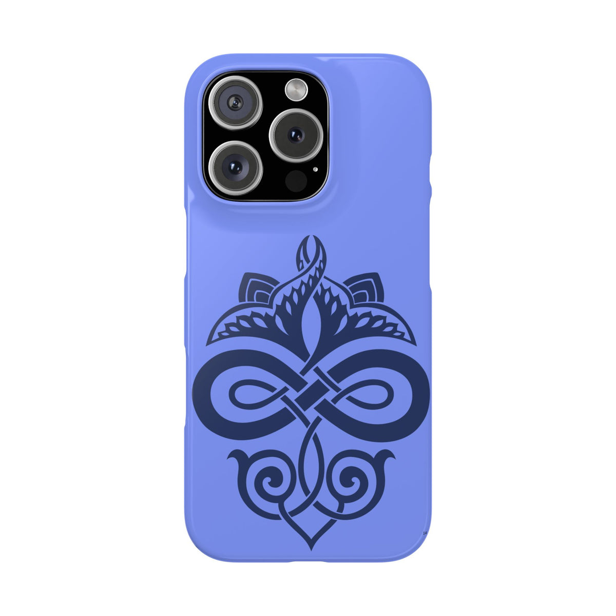 Celtic Knot Slim Phone Case, Blue Pattern Phone Cover, Irish Heritage Art Design, Compatible with iPhone 17, 16, 15, 14, 13, 12, 11