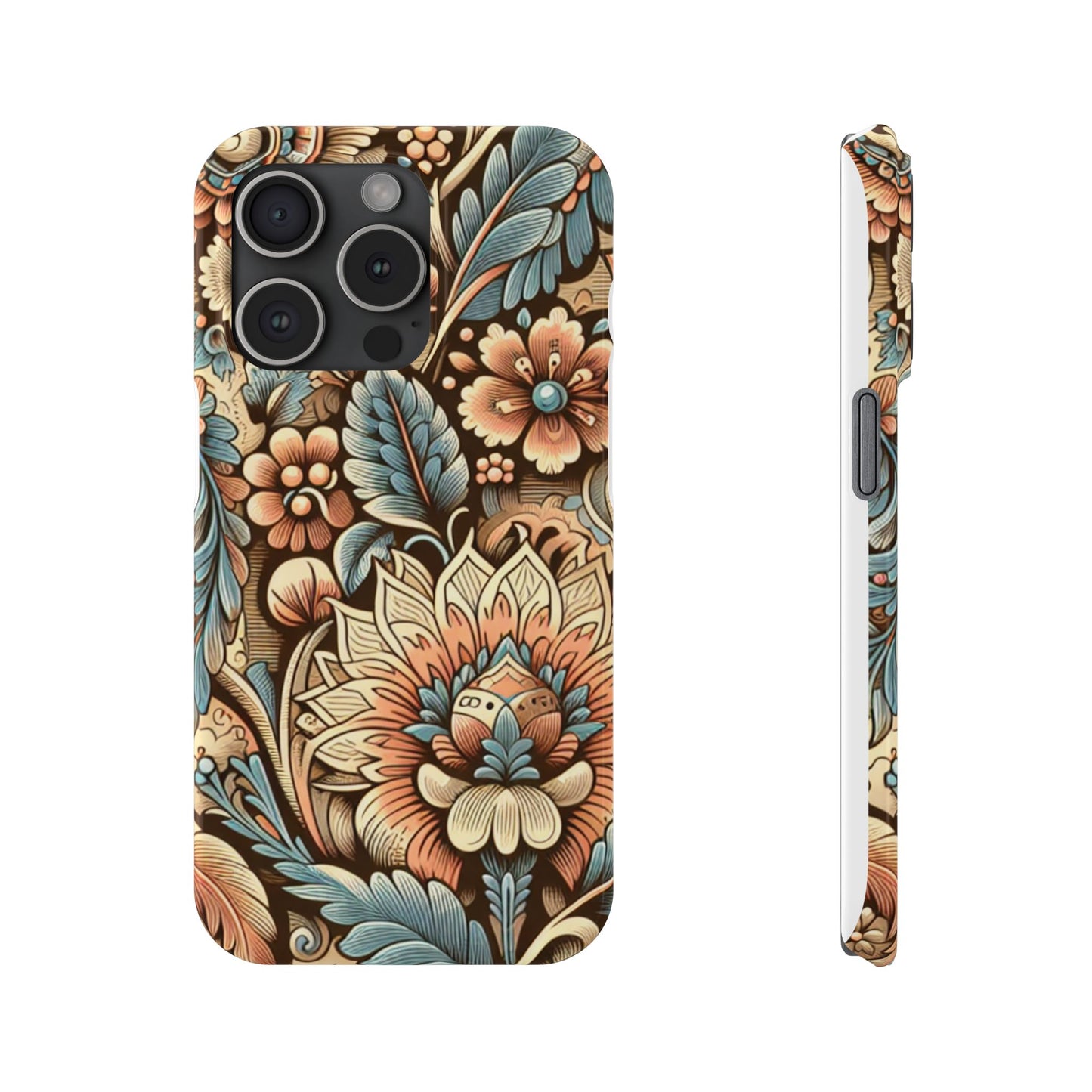 Floral Slim Phone Case, Boho Chic Phone Cover, Stylish Gift for Her, Spring and Summer Accessory, Trendy Phone Protector
